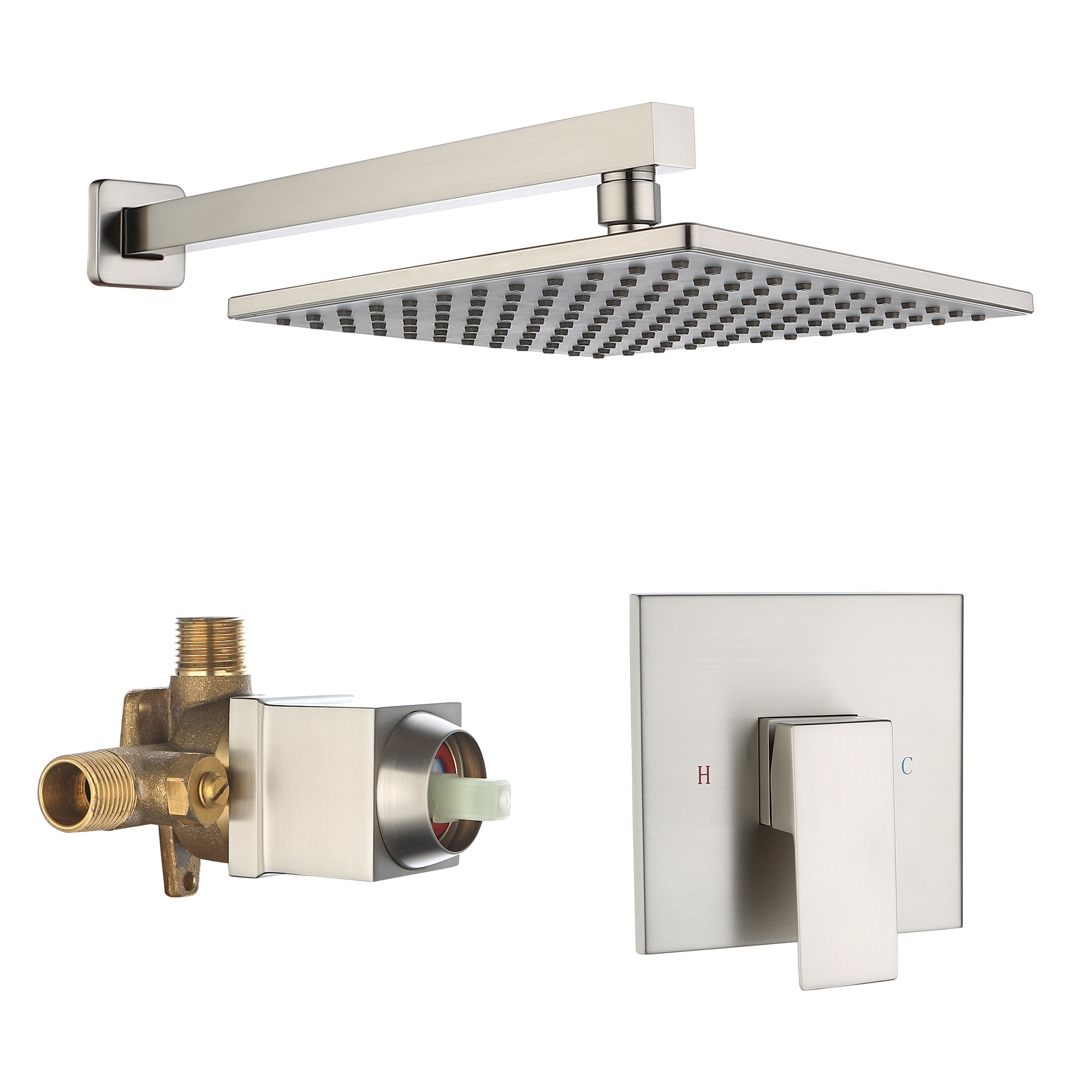 CASAINC CS1911-MB Brushed Nickel 9-in Built-In Shower Faucet System ( Pressure-balanced Valve Included )