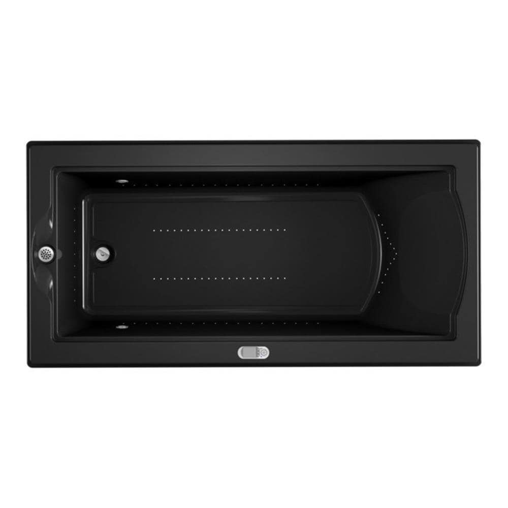 Jacuzzi MB30917 FUZION 35.4-in x 70.7-in Black Acrylic Rectangular Drop-in Whirlpool and Air Bath Combination Tub with Drain ( Left Drain )