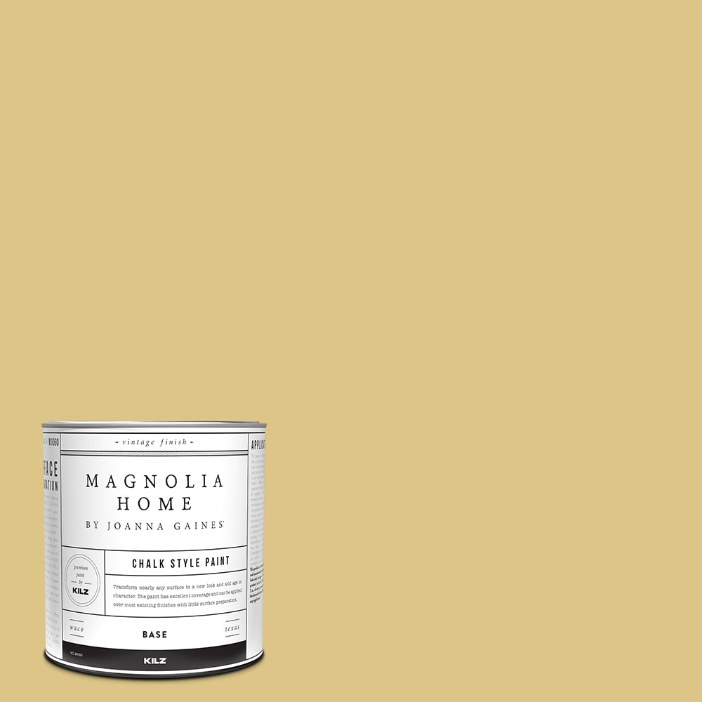 Magnolia Home Magnolia Home by Joanna Gaines Semi-gloss Heirloom Yellow  MAG047 Tintable Cabinet and Furniture Paint Enamel (1-quart) in the Cabinet  & Furniture Paint department at