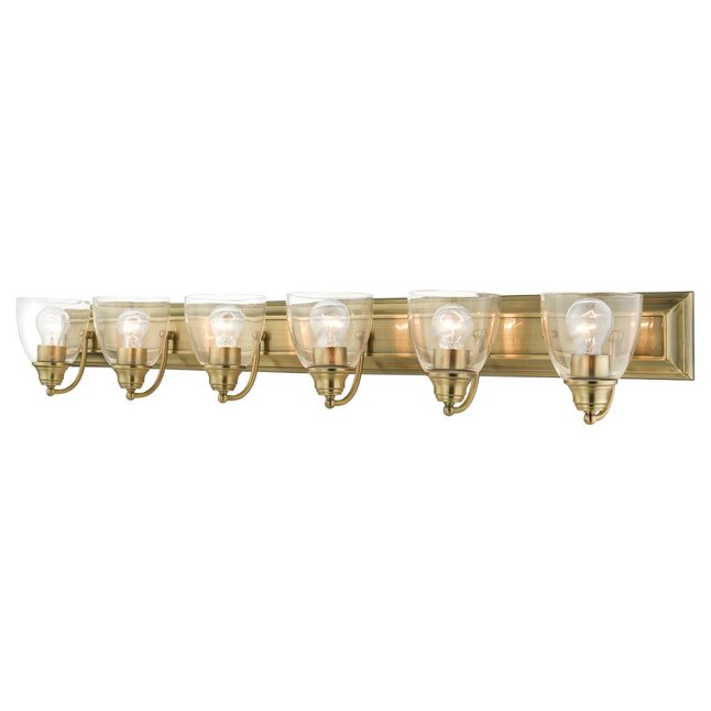 Livex Lighting Birmingham 6 Light Brass, Brushed Brass Vanity Light Fixtures