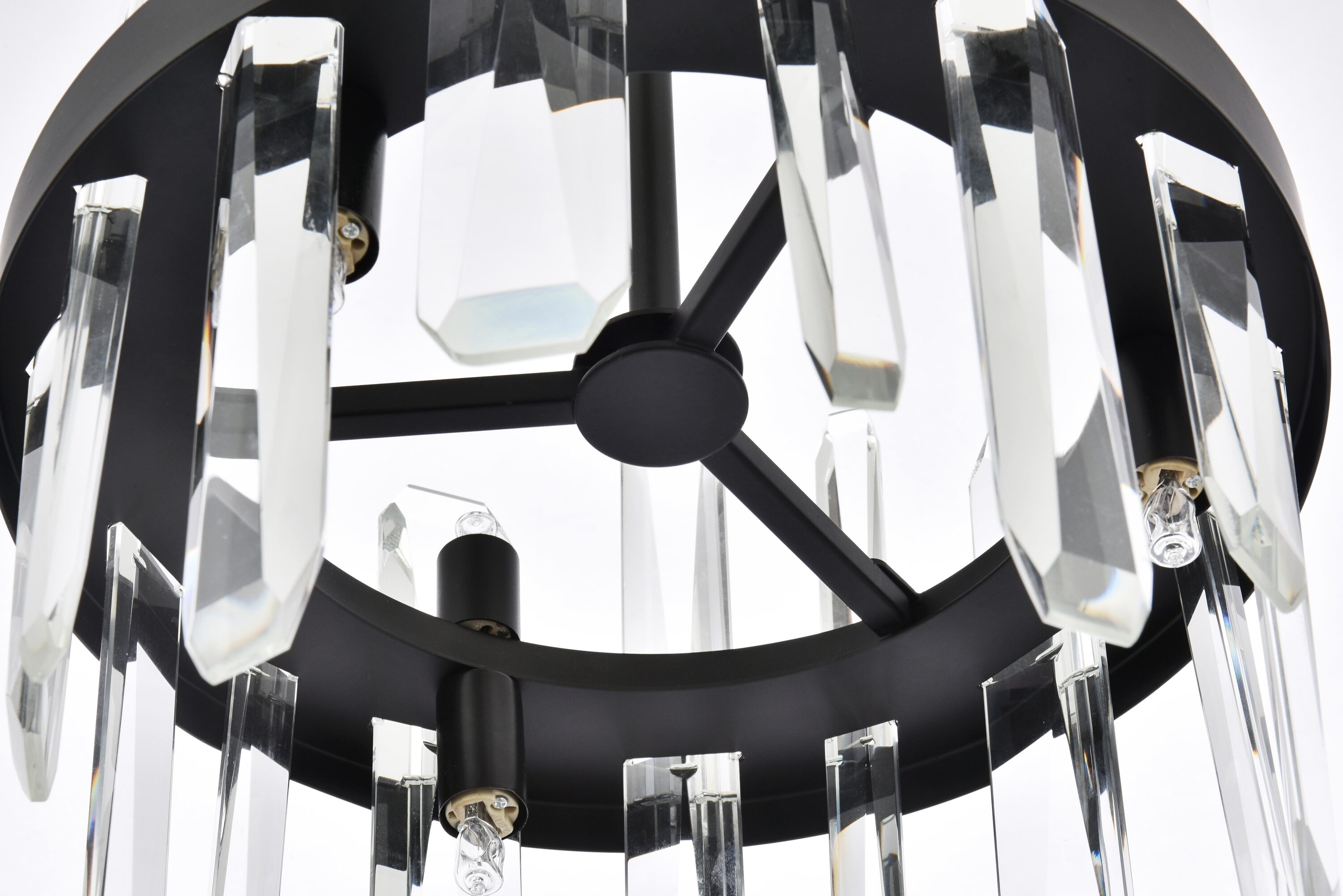 Serena Black Iron Pendant with Clear Crystal Prisms