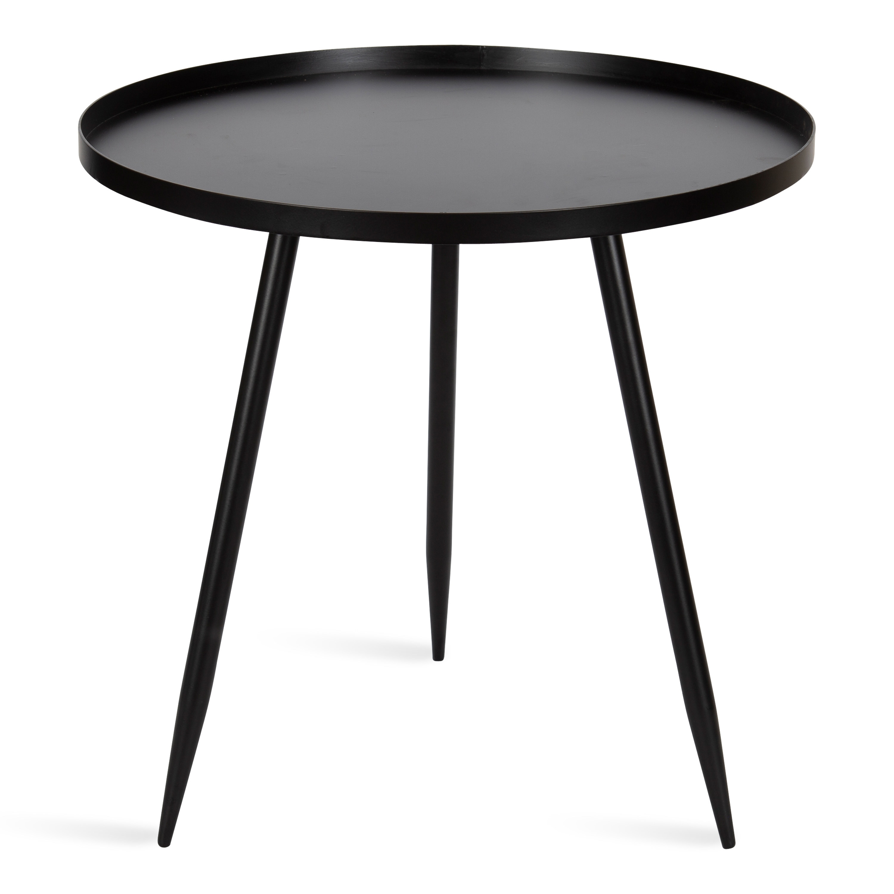 Kate and Laurel 219331 Duvall 20.50-in W x 20.50-in H Black Metal Round Casual End Table Assembly Required