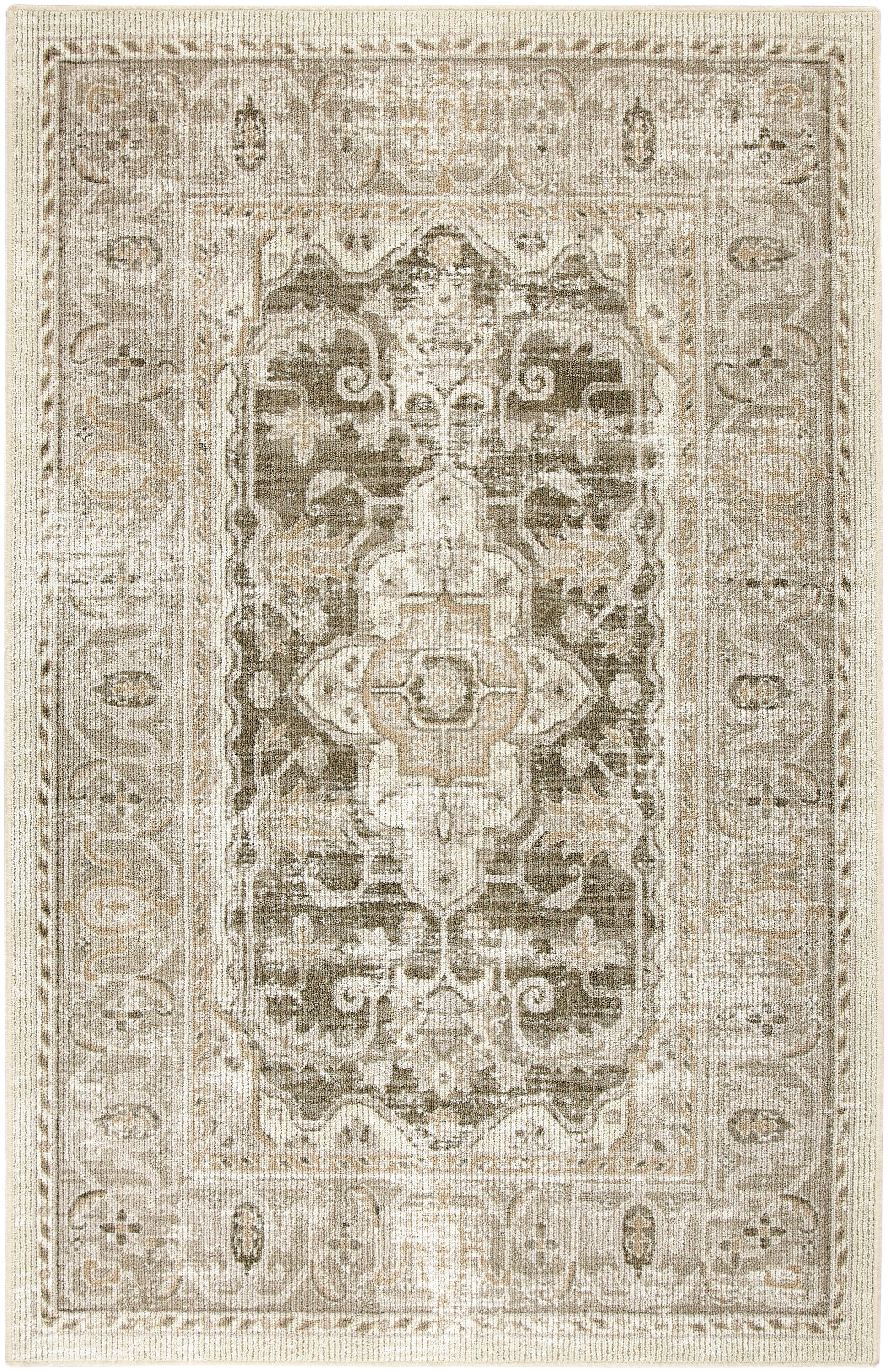 Mohawk Home Heritage 5 X 8 (ft) Light Indoor Medallion Farmhouse