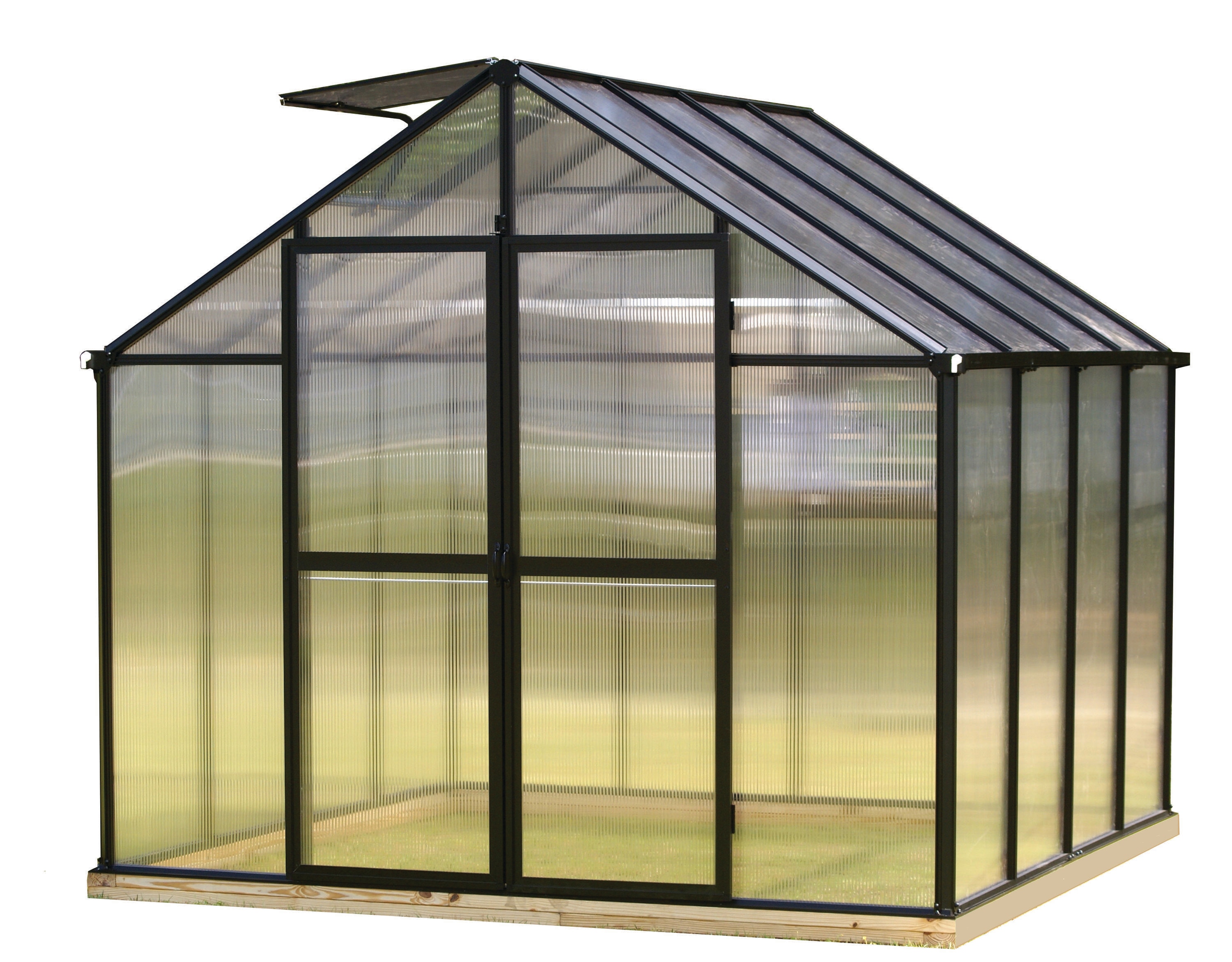 Monticello MONT-8-BK MONT 8.42-ft L x 8.42-ft W x 7.5-ft H Black Greenhouse