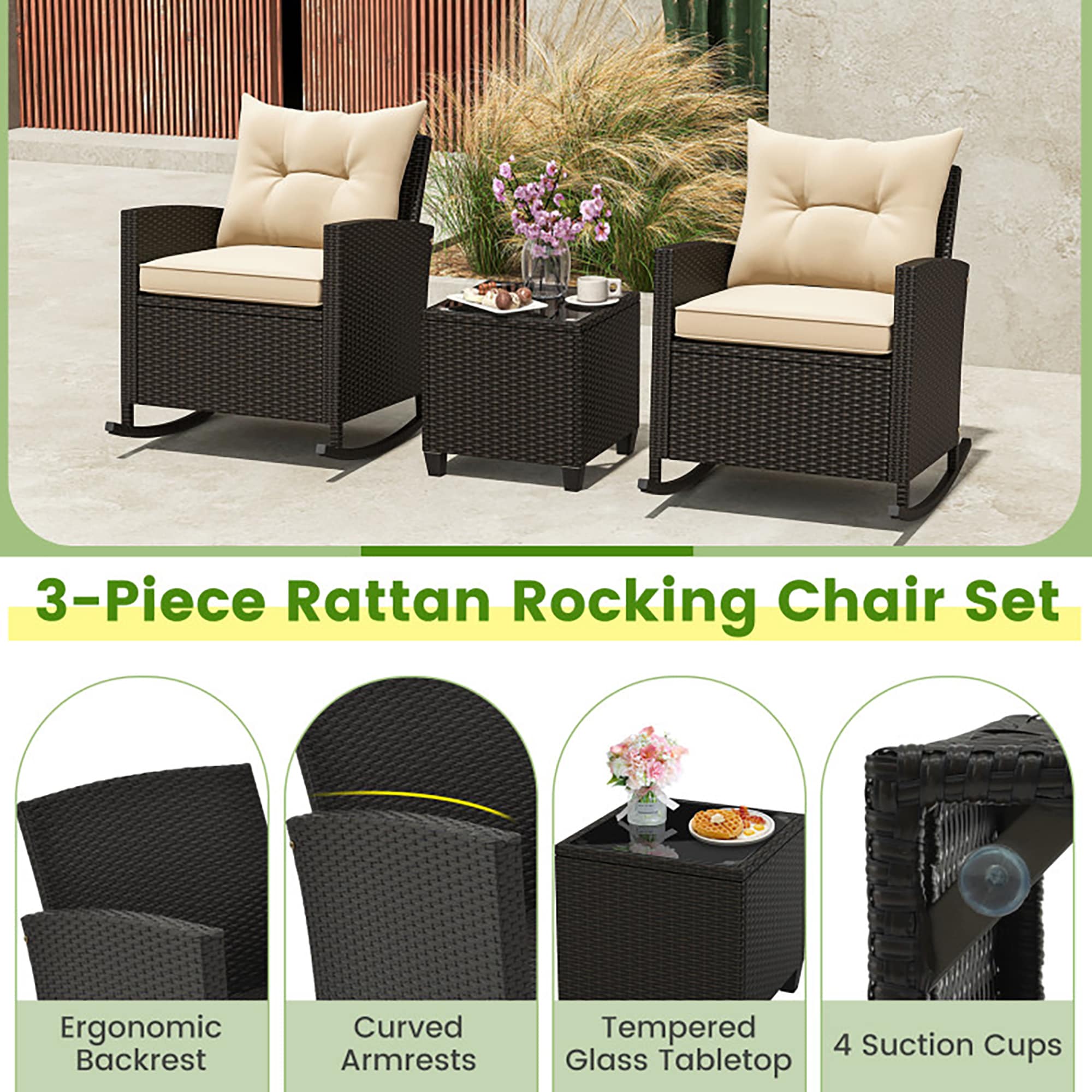 CASAINC WF-SM-KF-C01R Patio-Conversation-Sets - View #7