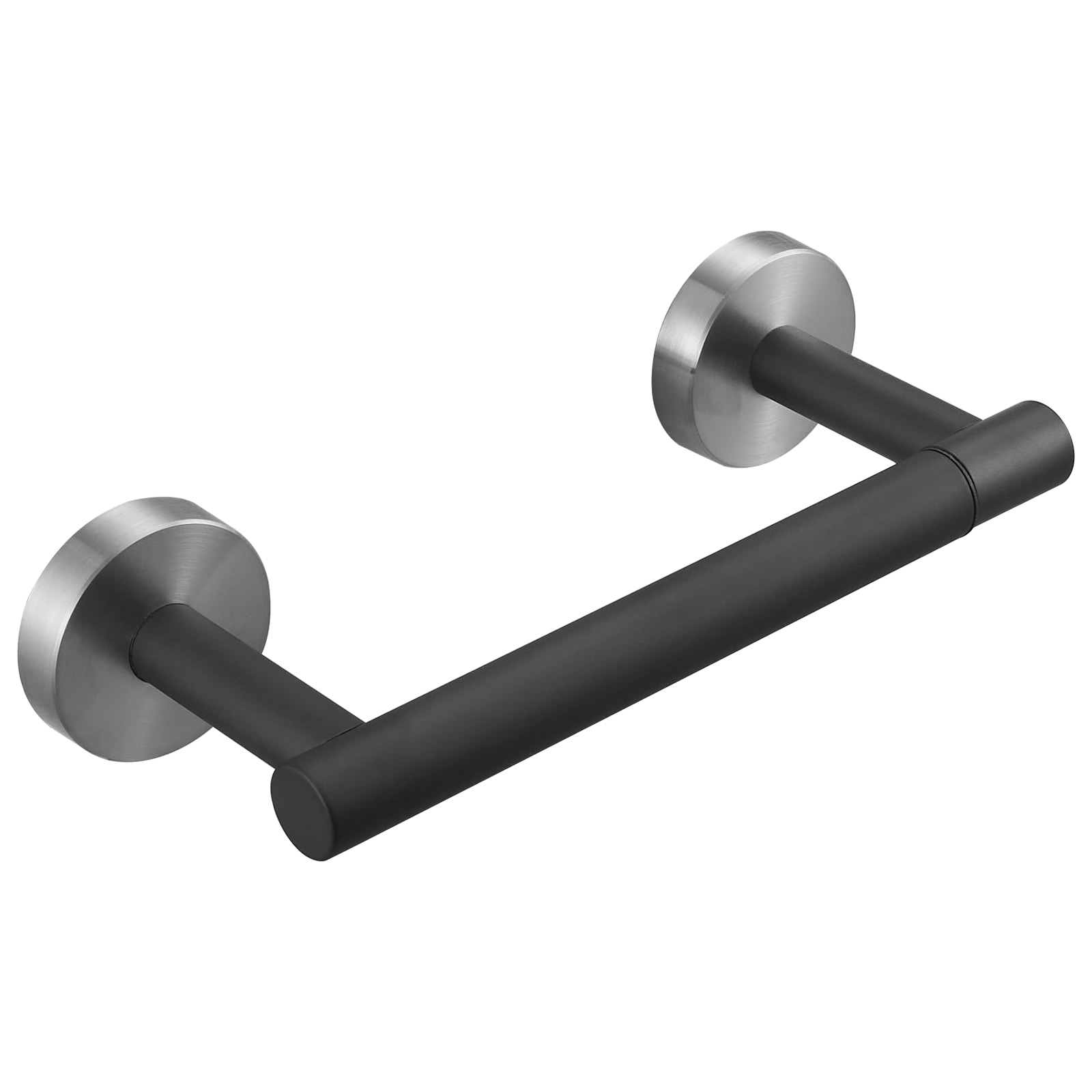BWE A-91017-BNK Black and Nickel Wall mount Replacement roller Toilet Paper Holder 1 -Rolls with Storage