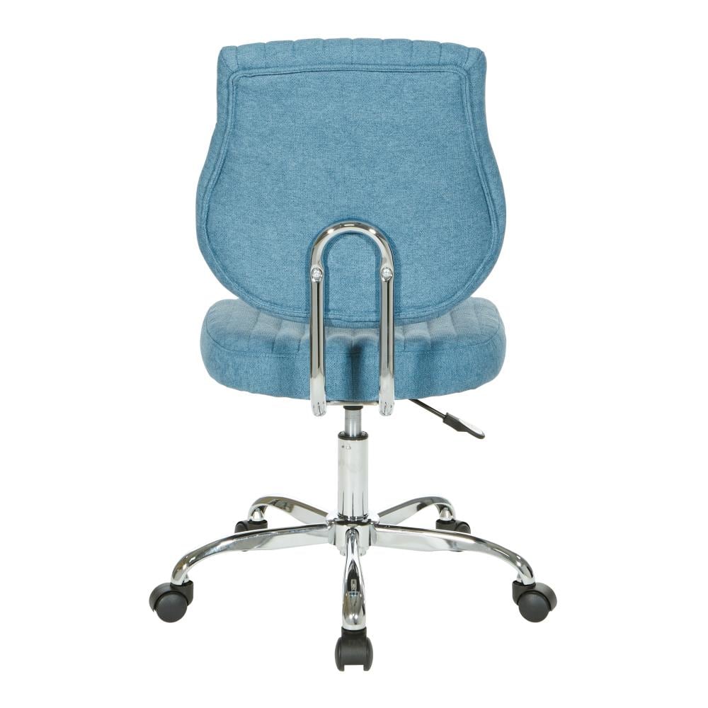 Sky Blue Mesh Fabric Armless Ergonomic Executive Swivel Chair