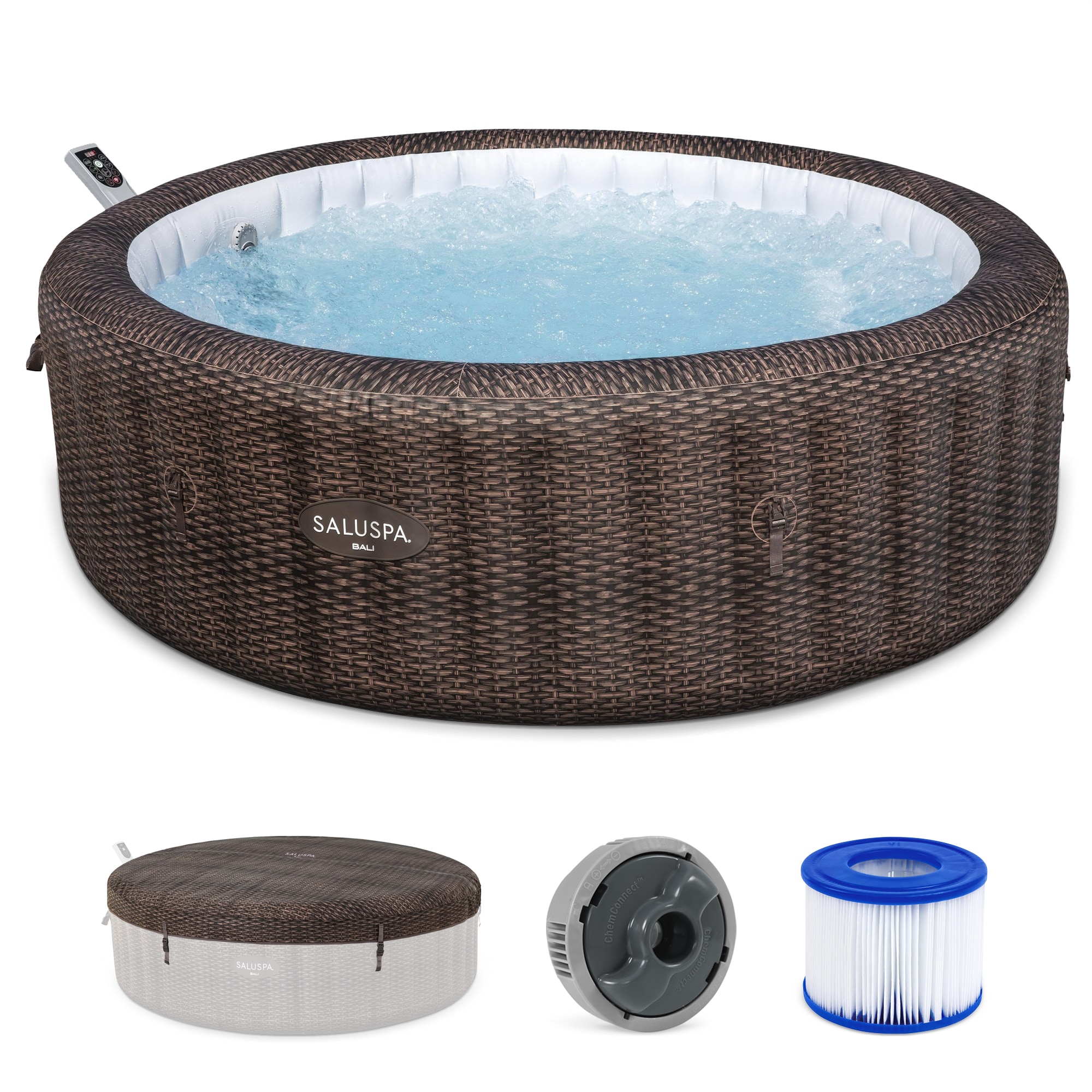 Life Story 407728 180 Jet 7 -Person Inflatable Square Hot Tub (Cover Included)
