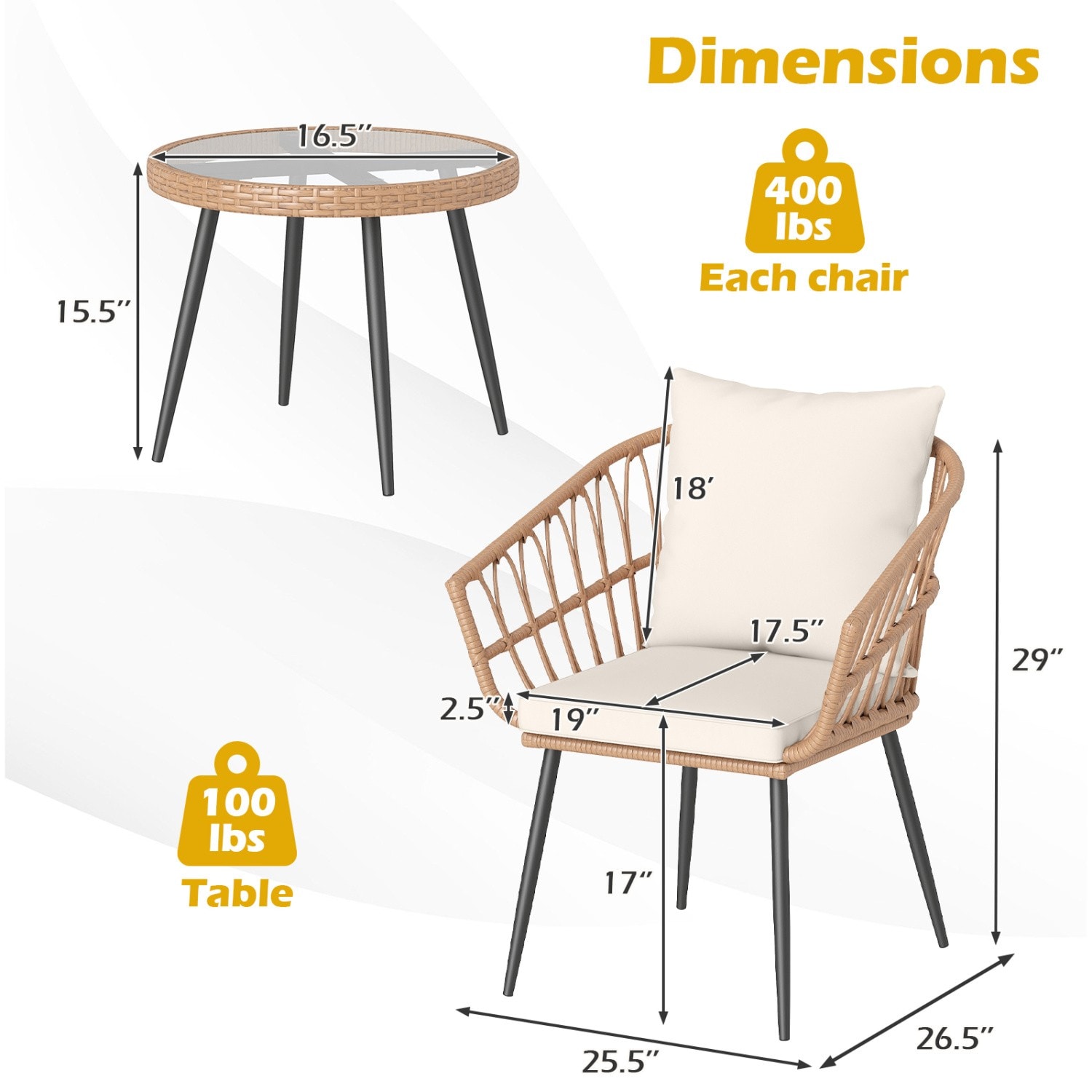 LIVIZA TDS12418CF Patio-Conversation-Sets - View #7