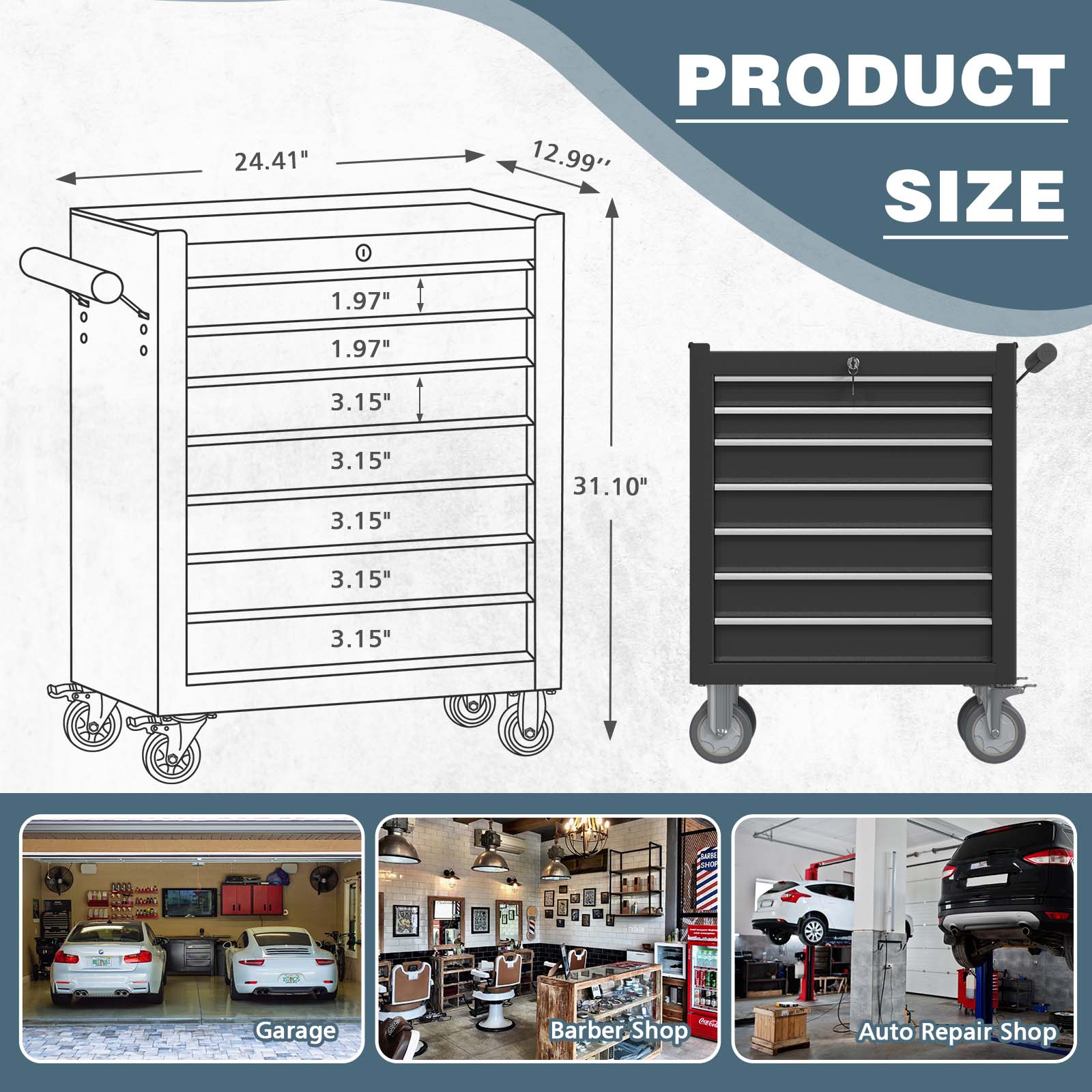 RaDEWAY TH111209-BK Tool-Cabinets - View #6