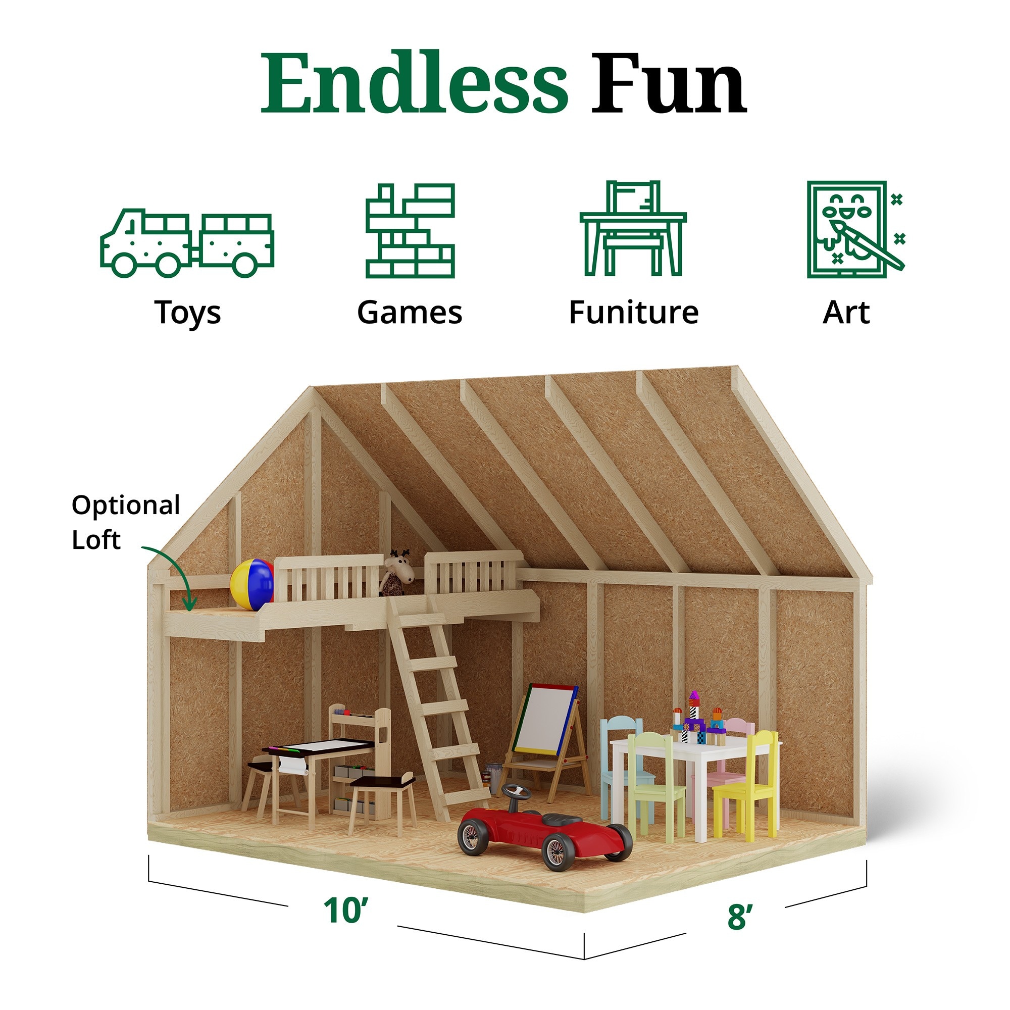 Little Cottage Co 11X10 PC-PNK-LFT playhouses - View #4