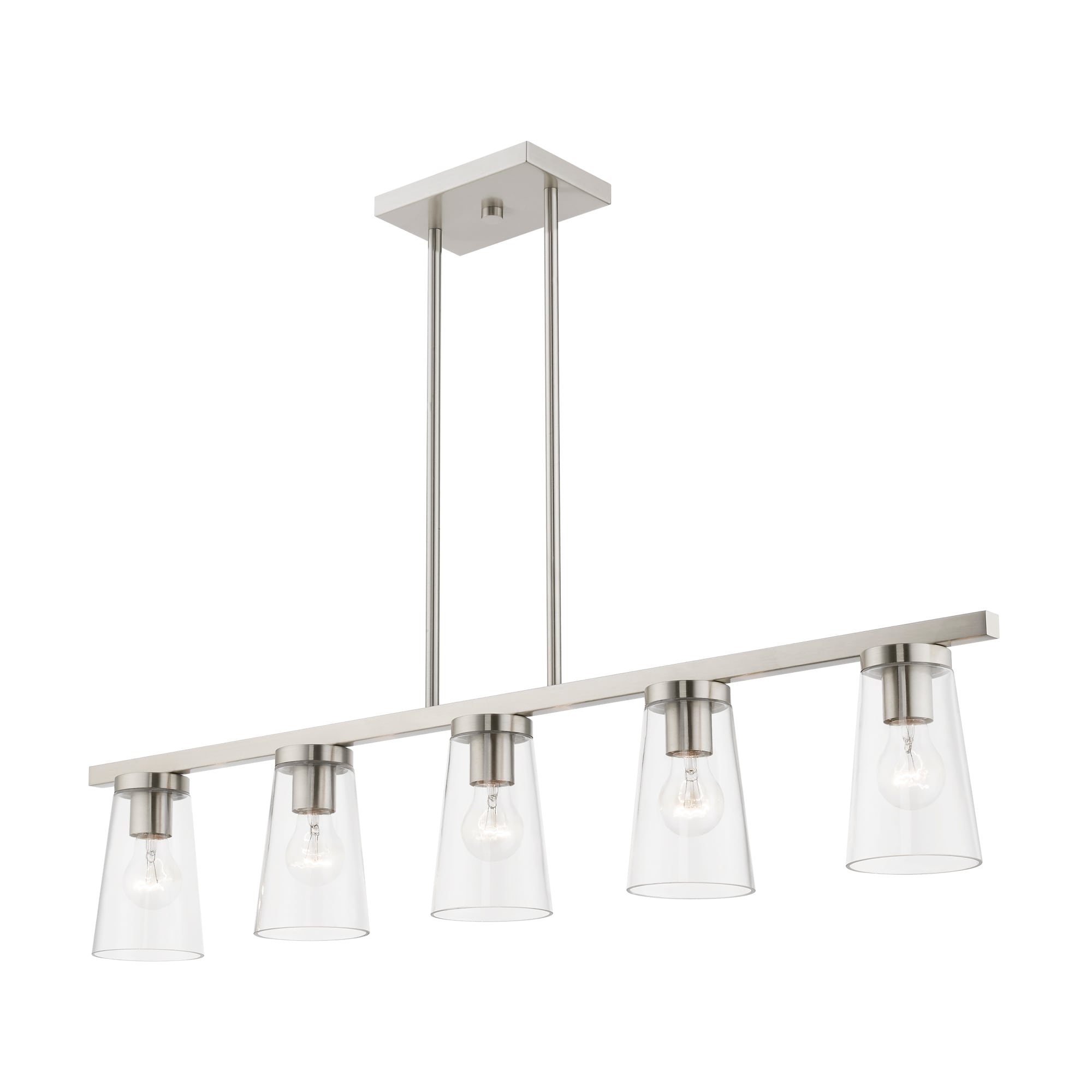 Brushed Nickel 5-Light Chandelier with Clear Glass Shades
