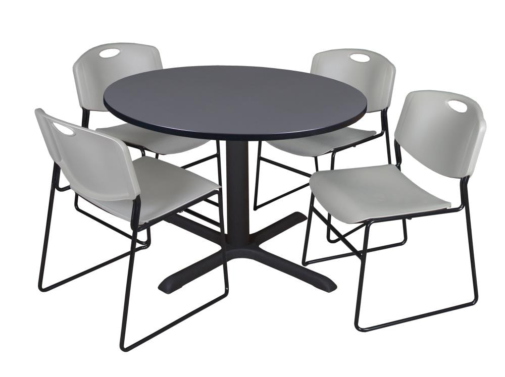 Regency TB48RNDGY44GY Breakroom Gray 4-Person Training Table (48-in W x 29-in H)
