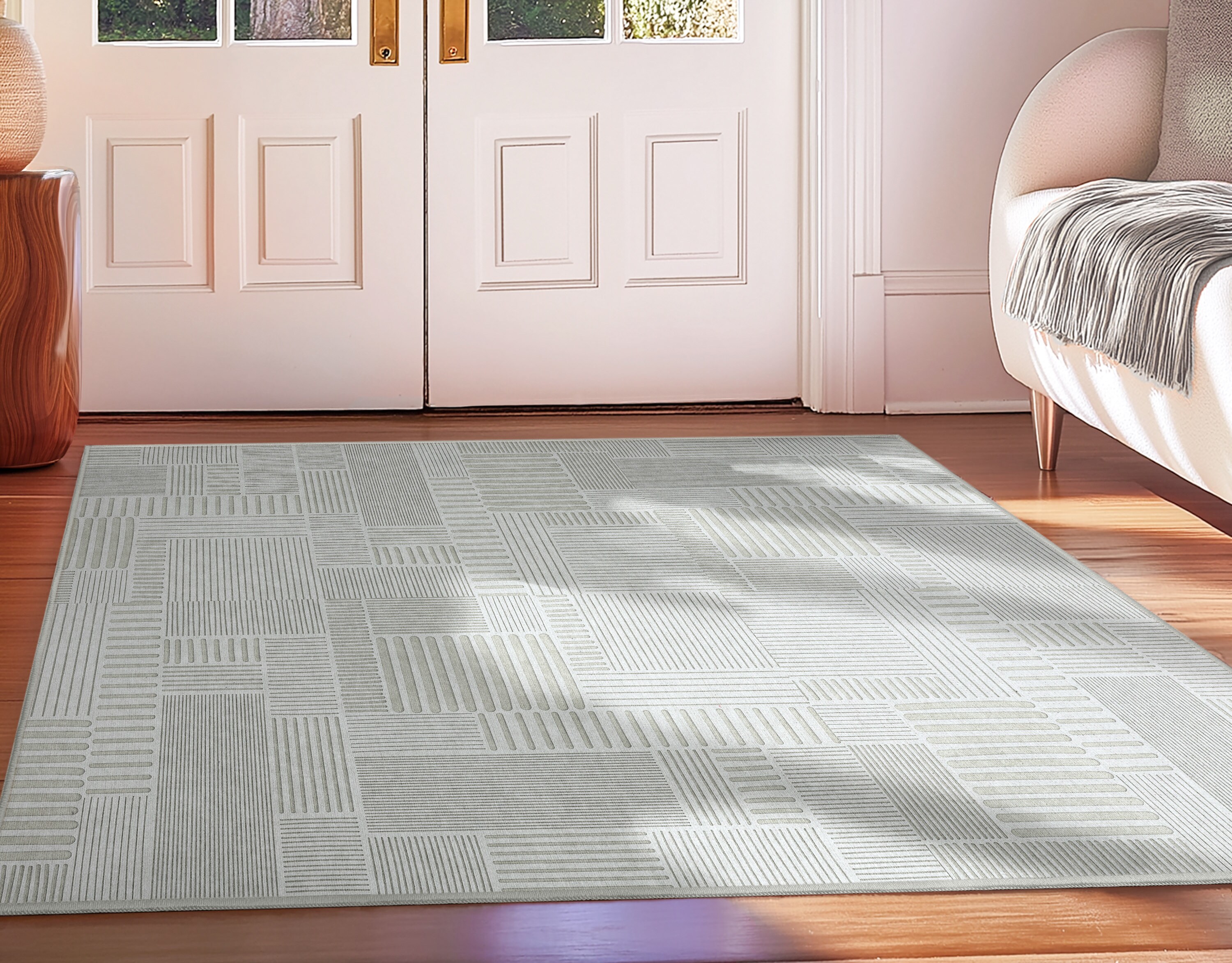Well Woven W-APE-09A-4 Apollo Elemental 3 x 5 (ft) Ivory Rectangular Indoor Geometric Global Pet Friendly Area rug