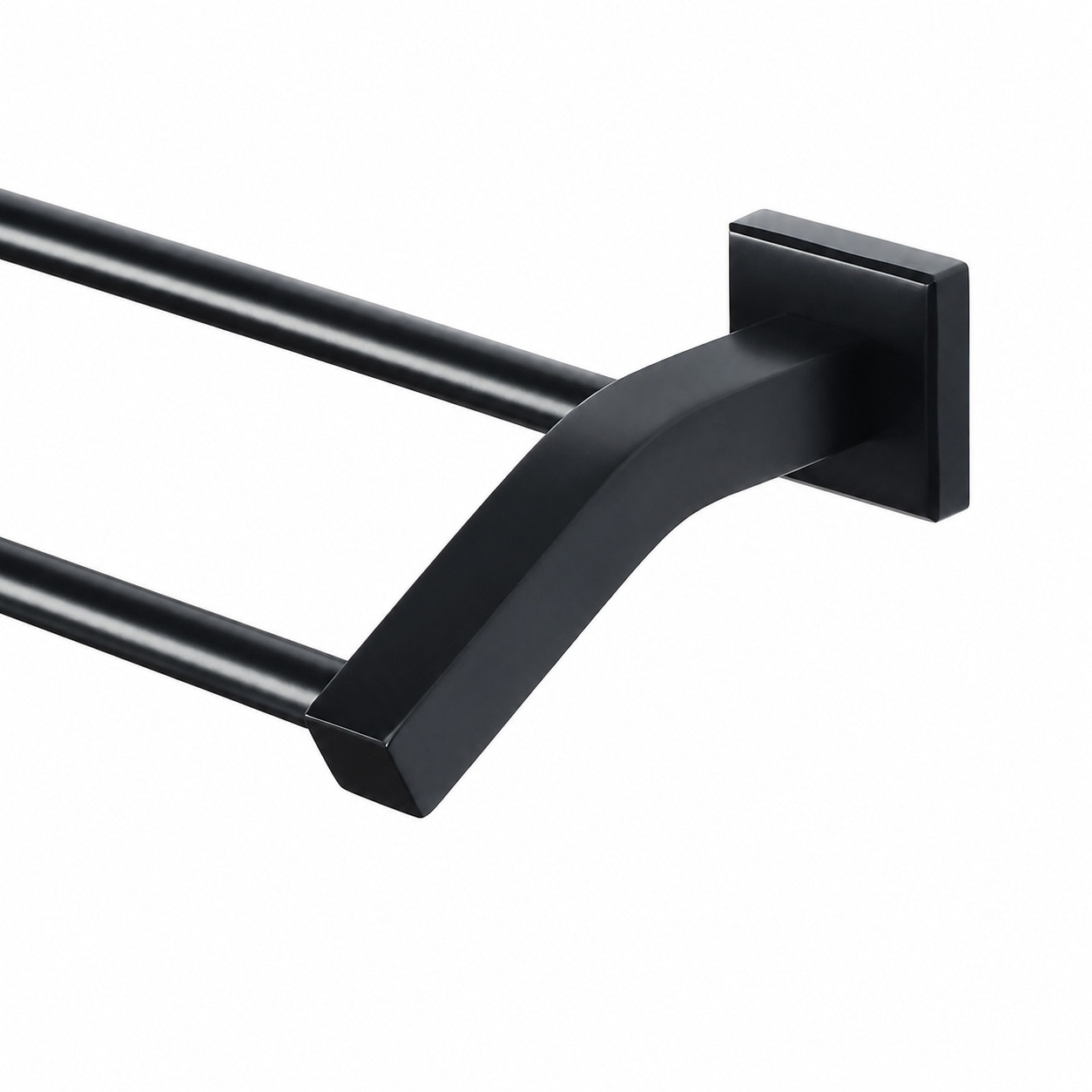 Aoibox  Double Towel Bar 16 Inch Matte Black SUS304 Stainless Steel Wall Mount Towel Rack with Dual Rods for Bathroom Useable Length 14 Point 9