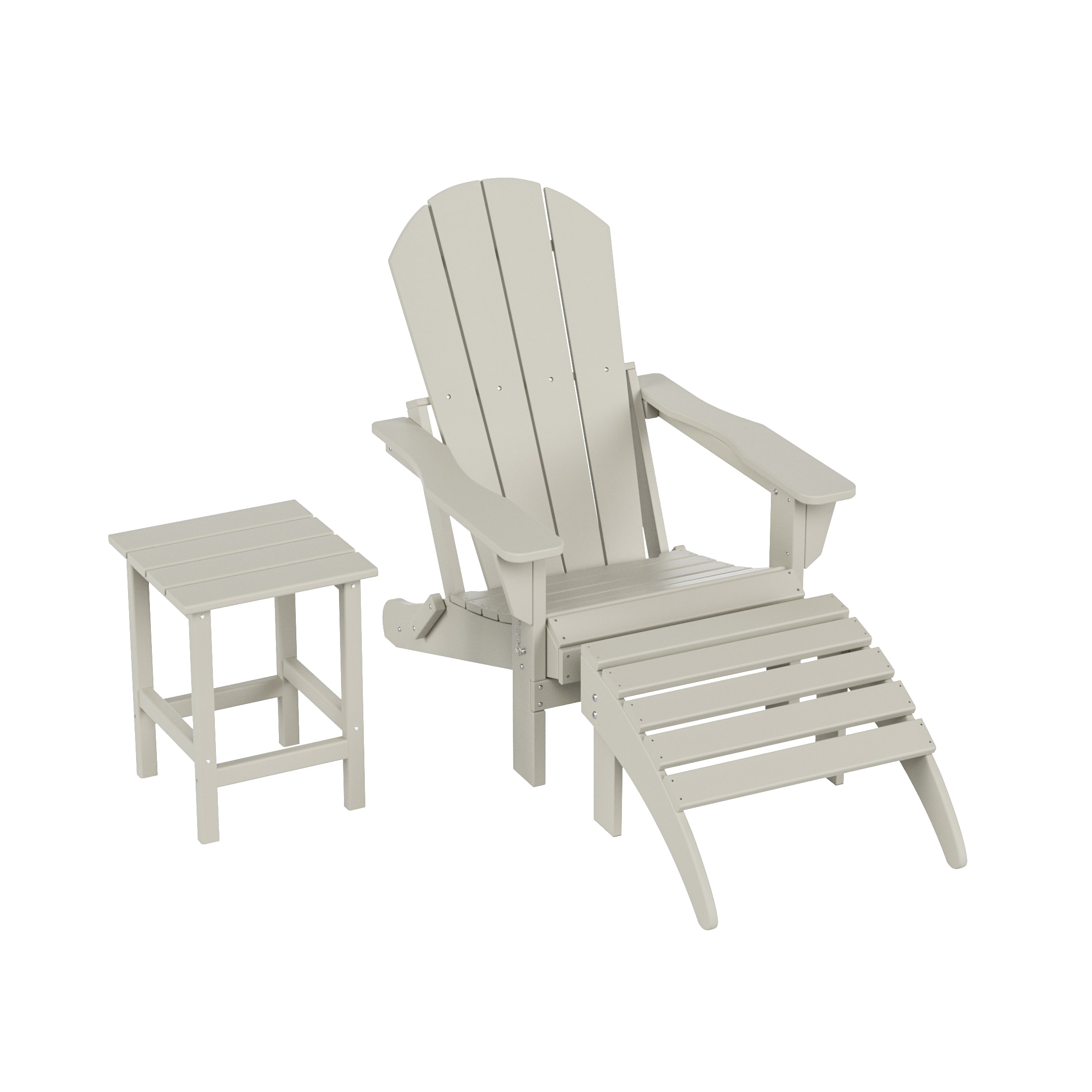Westin Furniture 2001AOC-SD Laguna Sand HDPE Frame Stationary Adirondack Chair with Slat Seat