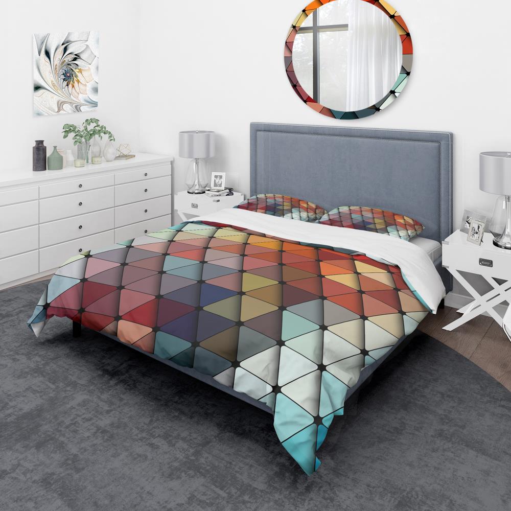 Designart BED19114-Q 3 -Piece Red Queen Duvet cover Set