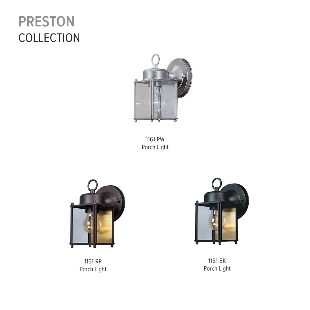 Rust Patina Dimmable Outdoor Lantern Sconce with Clear Glass