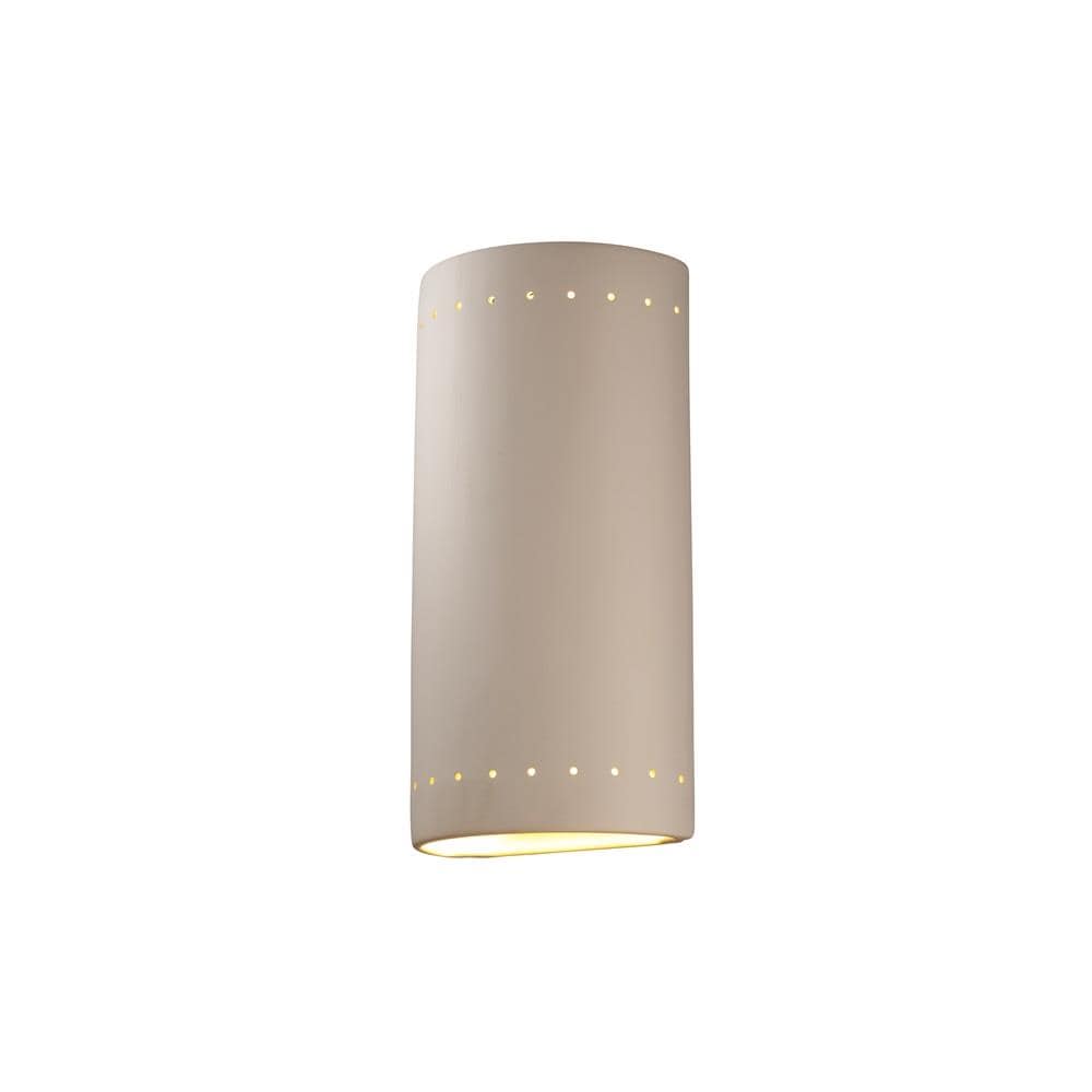 Justice Design Group CER-1195W-BIS Ambiance 2 -Light 21-in H White Hardwired Outdoor Wall Light