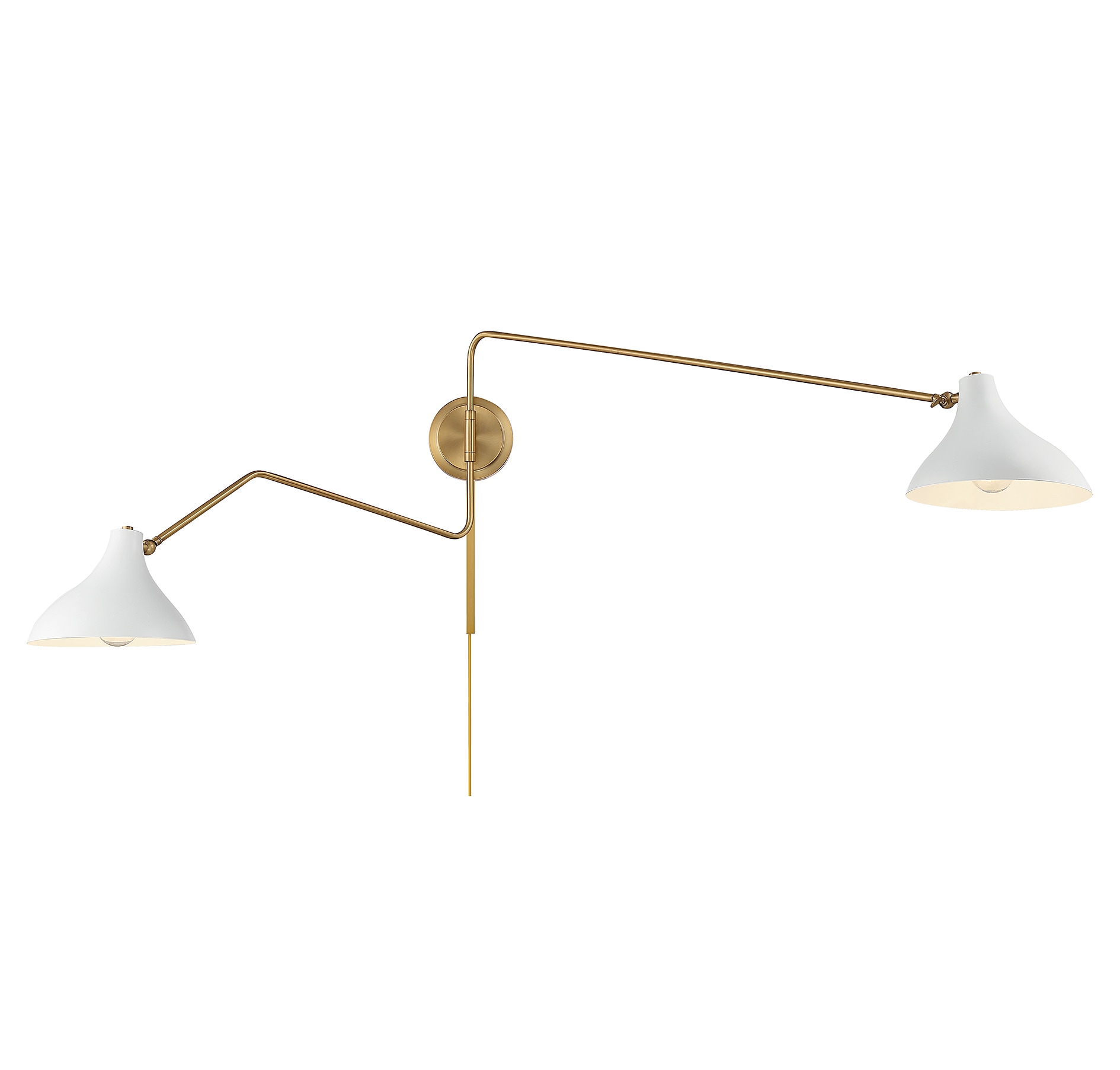 Meridian Lite Trends M90088WHNB Meridian 86-in W 2 -Light Matte White Wall Sconce