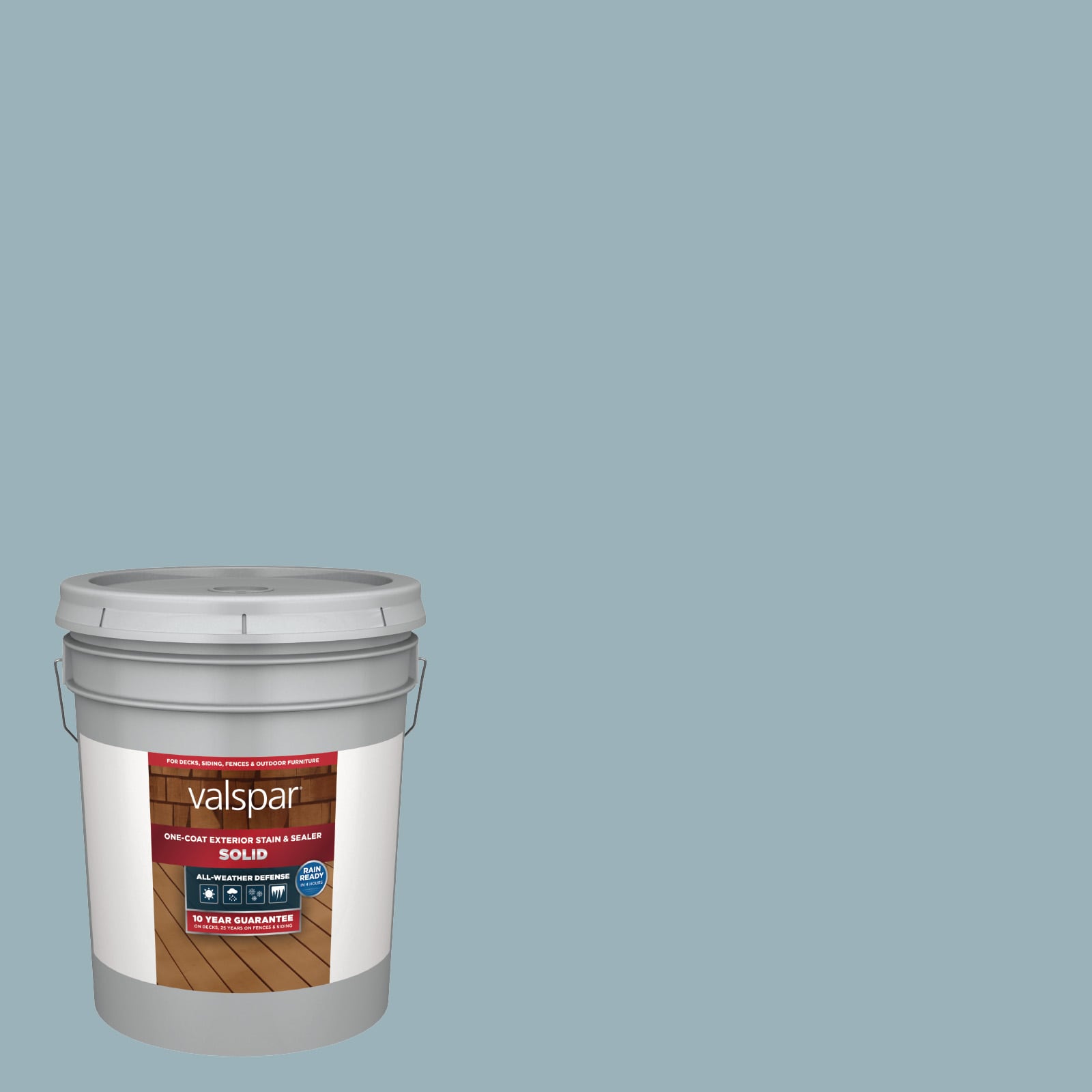 Valspar UNIFORM BLUE-1031380 Uniform Blue Solid Exterior Wood Stain and Sealer in One ( 5-gallon )