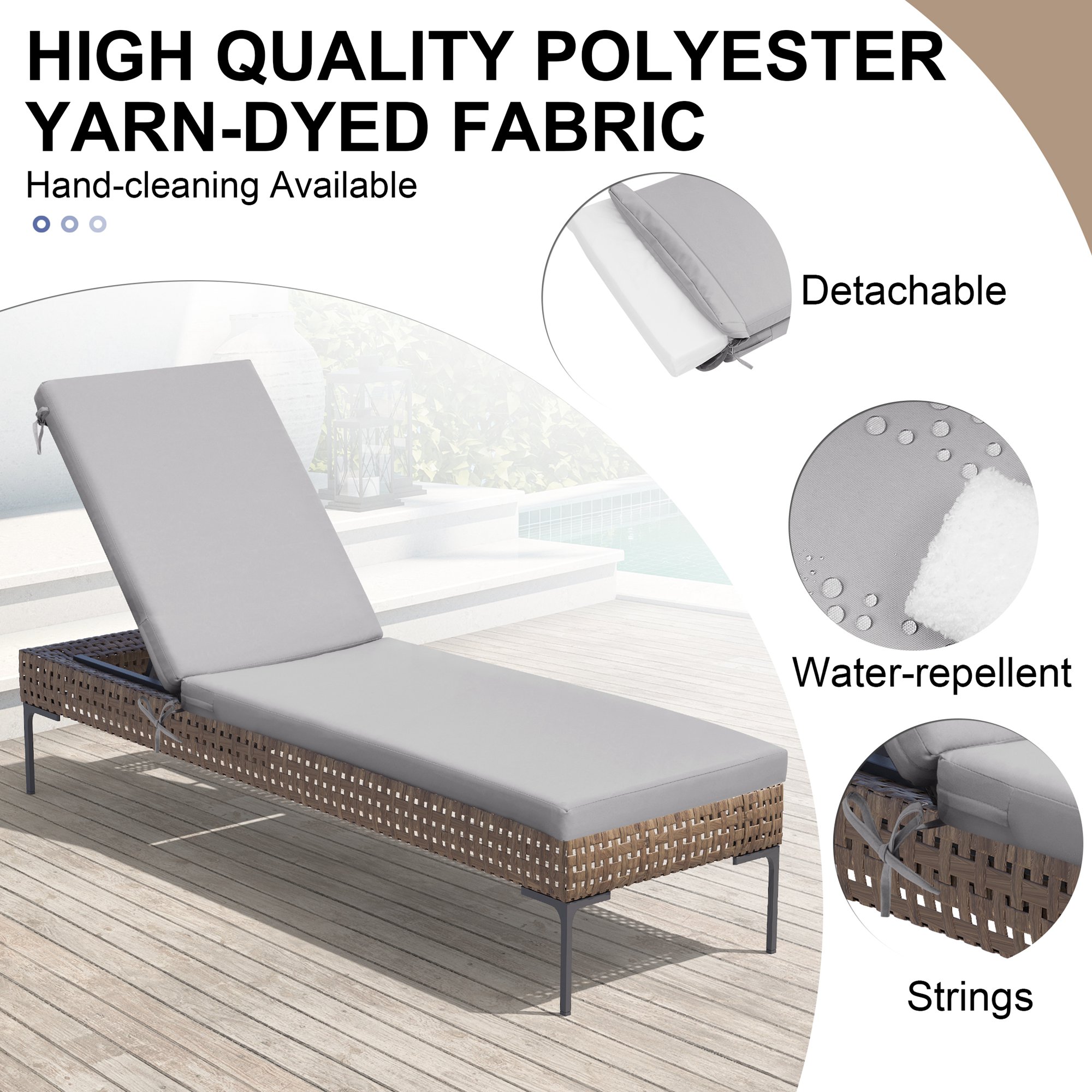 CloudFly CL-CU001LGY80-2 Patio-Furniture-Cushions - View #5
