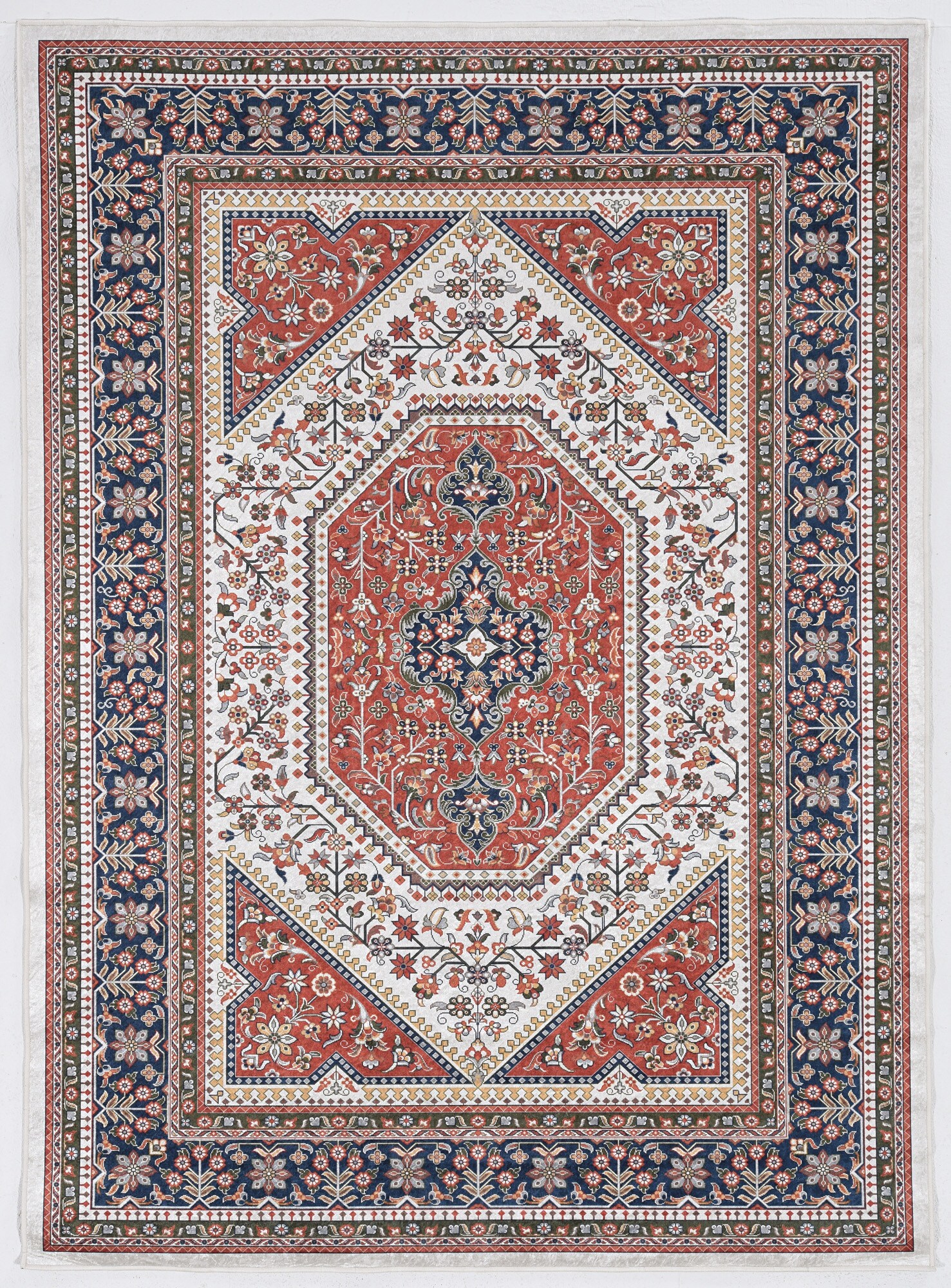 Linon Emerald 3 X 5 (ft) Red Indoor Medallion Area Rug in the Rugs