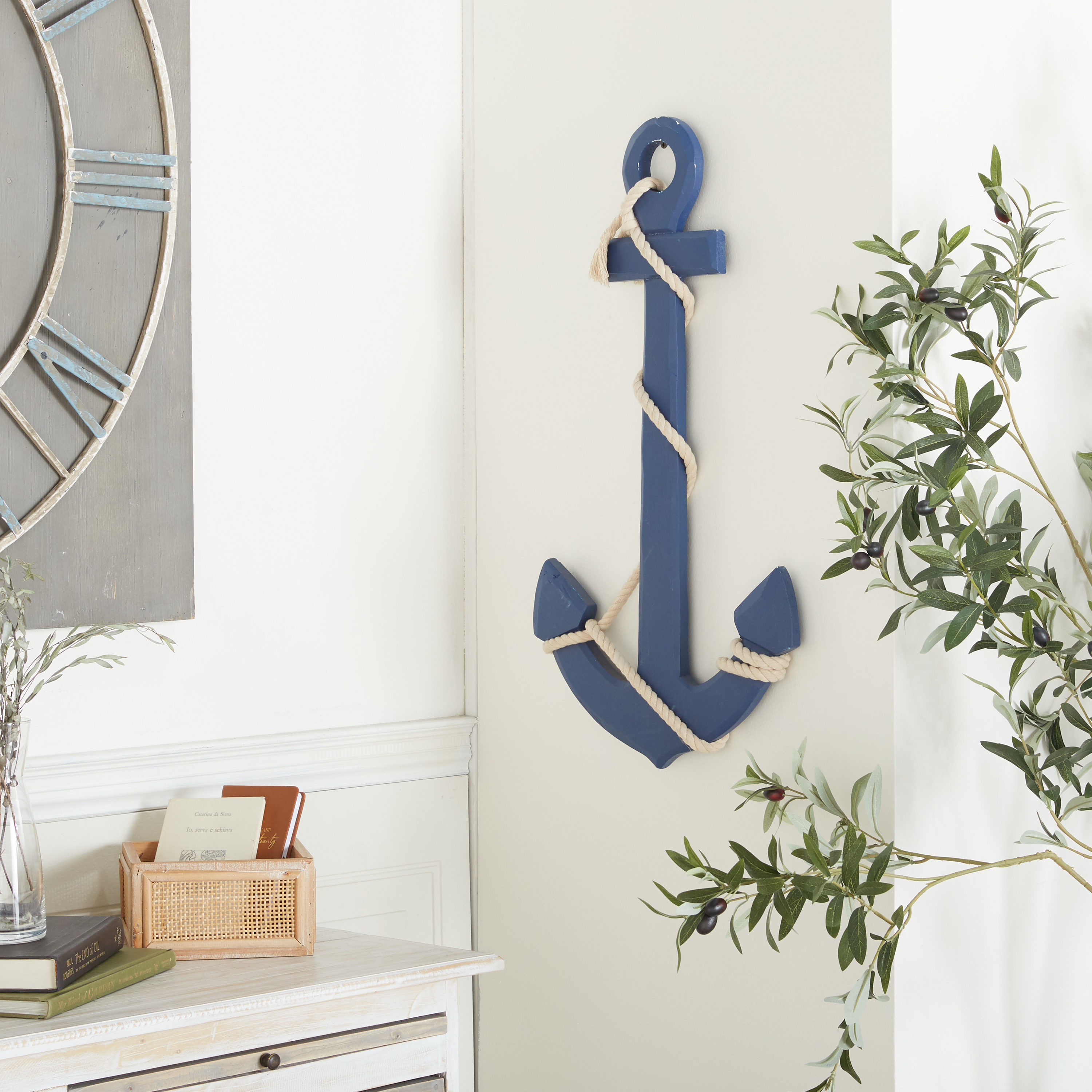 Grayson Lane 78762 15-Inches W x 27-Inches H Wood Anchor Nautical Wall sculpture