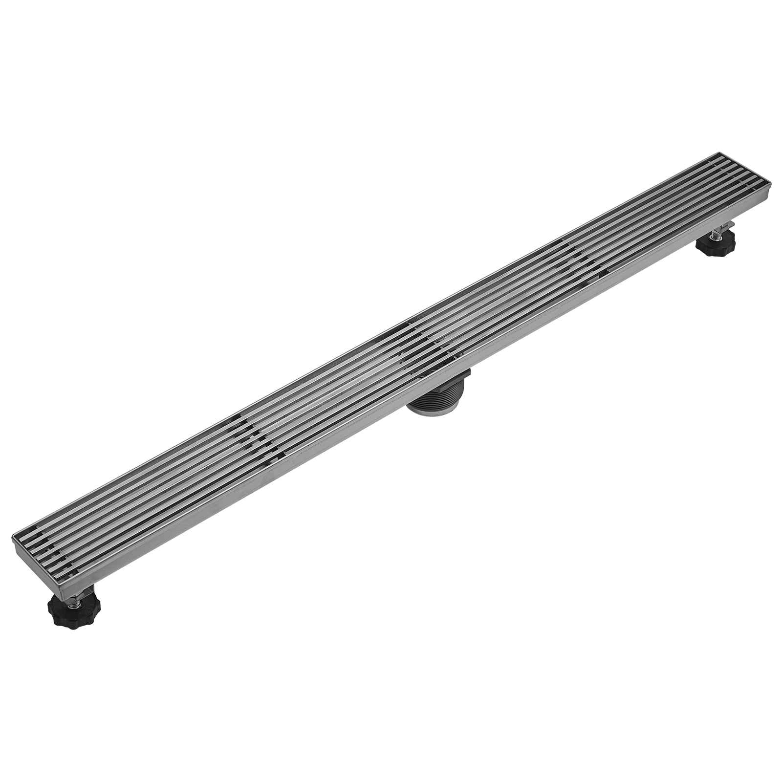 BWE A-9FD09-N-24 24 In. Stainless Steel Linear Shower Drain with Slot Pattern Drain Cover In Brushed Nickel