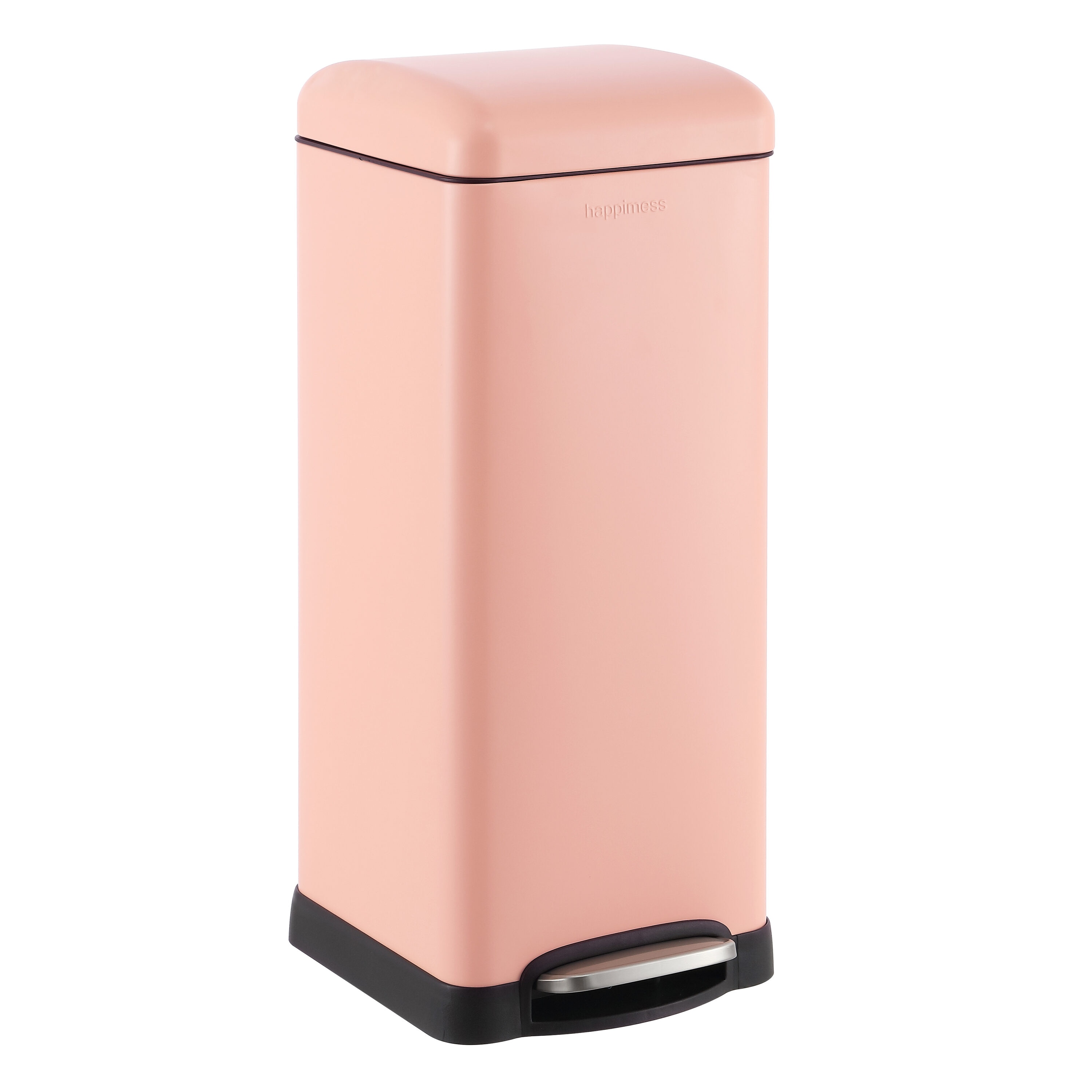 happimess HPM1007J 8 Gallon Flamingo Pink Metal Indoor Kitchen Step Trash Can