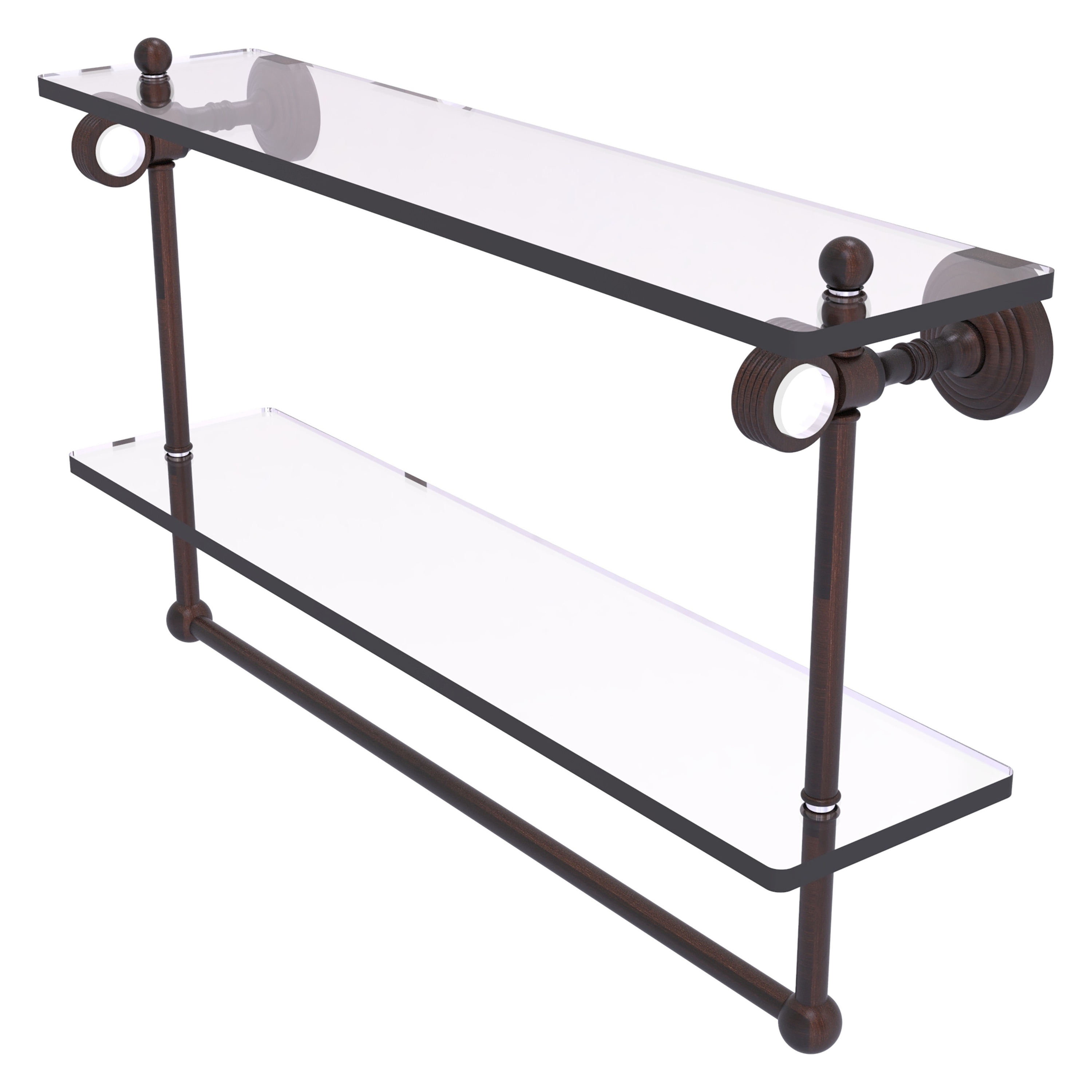 Allied Brass PG-2TBG-22-VB Pacific Grove Venetian Bronze 2 -Tier Wall mount Bathroom Shelf ( 22-in x 13-in x 5-in )
