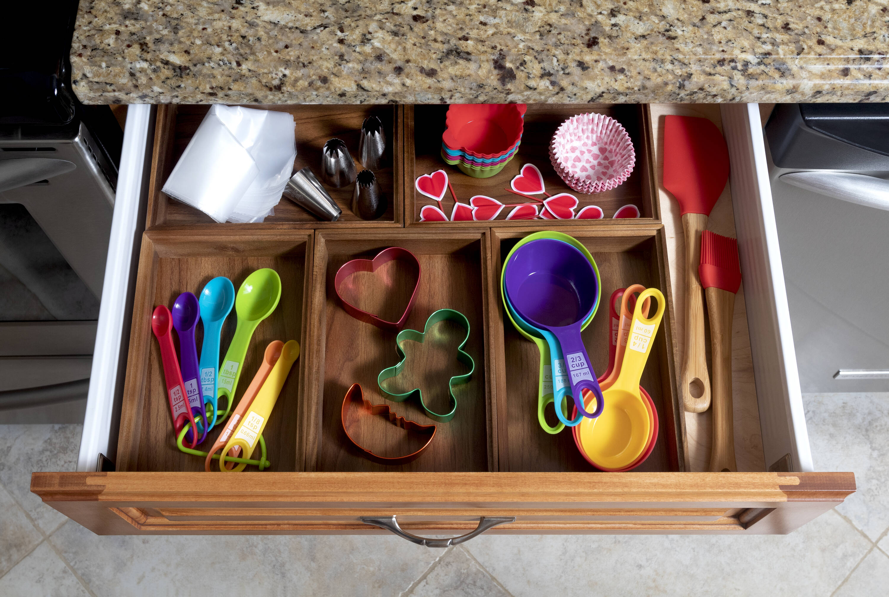 Style Selections 9-in x 3-in Brown Bamboo Wood Stackable Drawer Organizer  in the Drawer Organizers department at