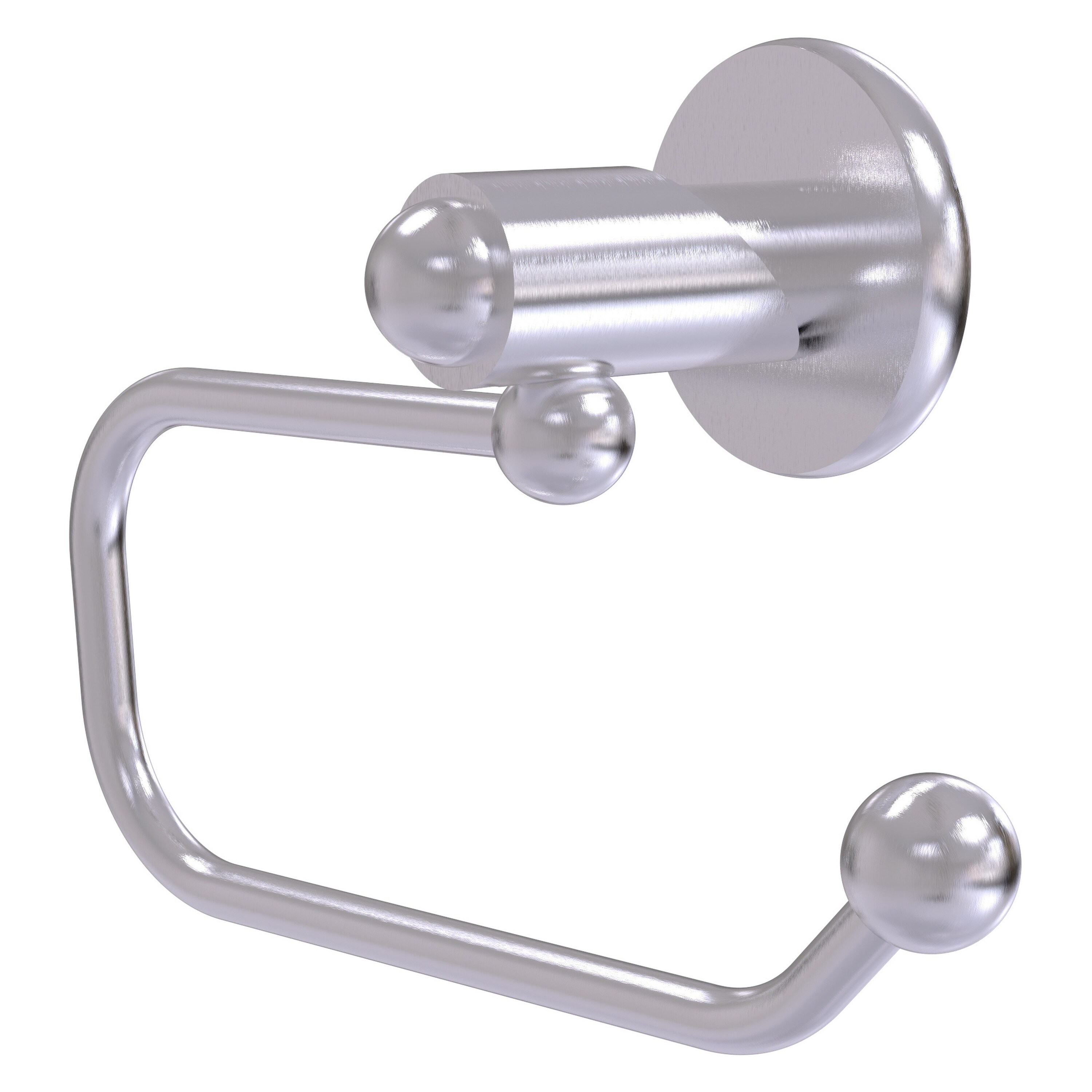 Allied Brass SH-24E-SCH Soho Satin Chrome Wall mount Single post Toilet Paper Holder 1 -Rolls with Storage