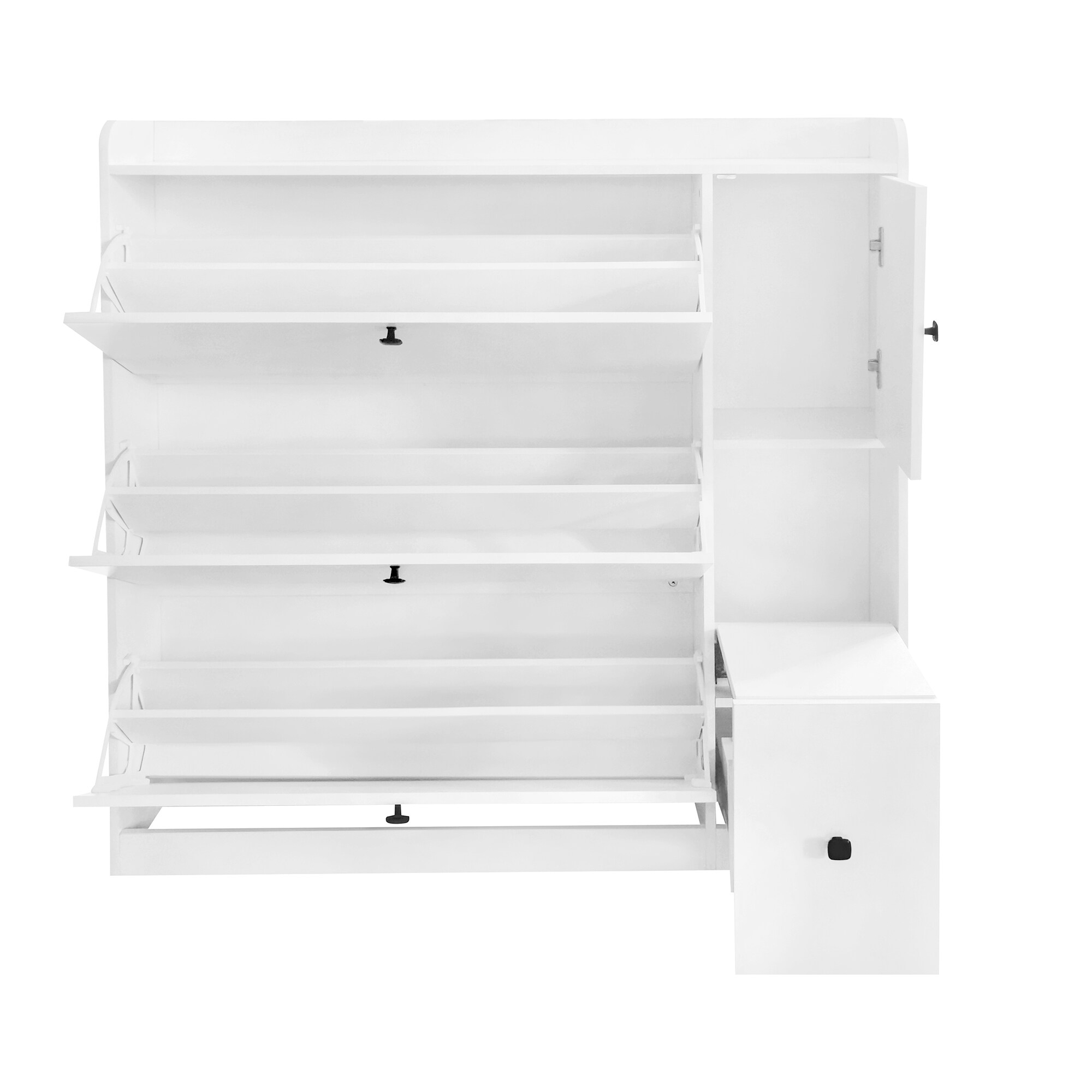 Nestfair SC0045K 47.2-in H 3 Tier 24 pair White Wood Shoe cabinet