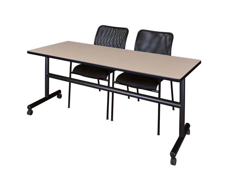 Regency MKFT7230BE75BK Training Off-white 4-Person Training Table (72-in W x 29-in H)