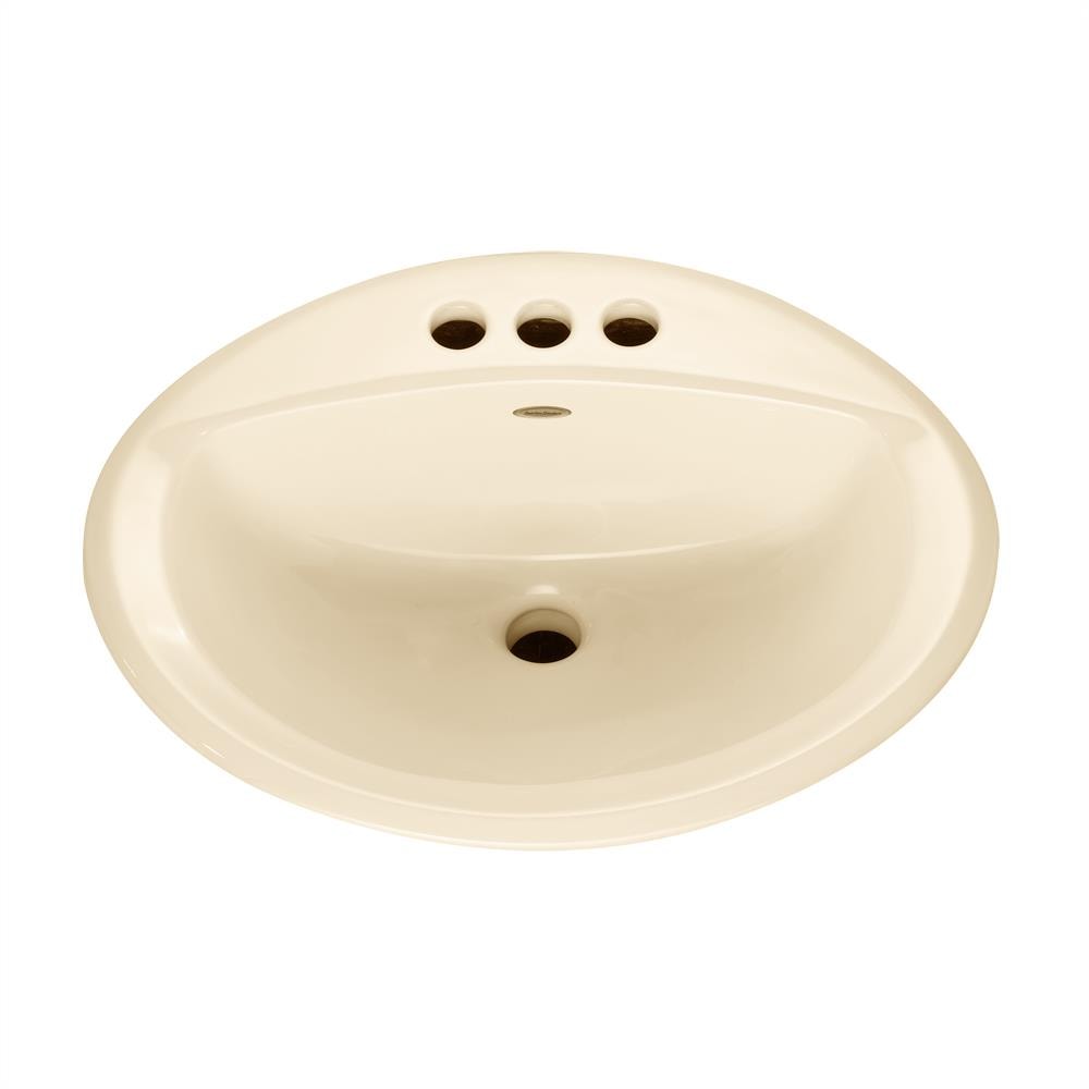 american standard bone drop-in oval bathroom sink (17.375-in x