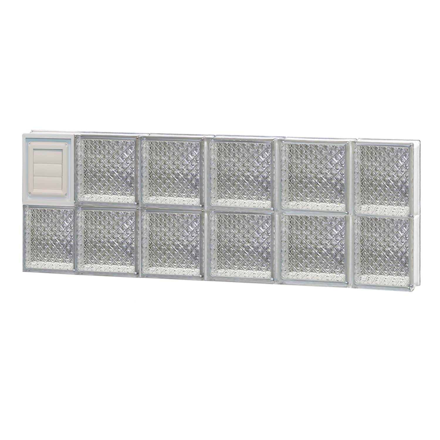 REDI2SET D4416DP Diamond Glass 42.5-in x 15.5-in Frameless Replacement Glass Block Window