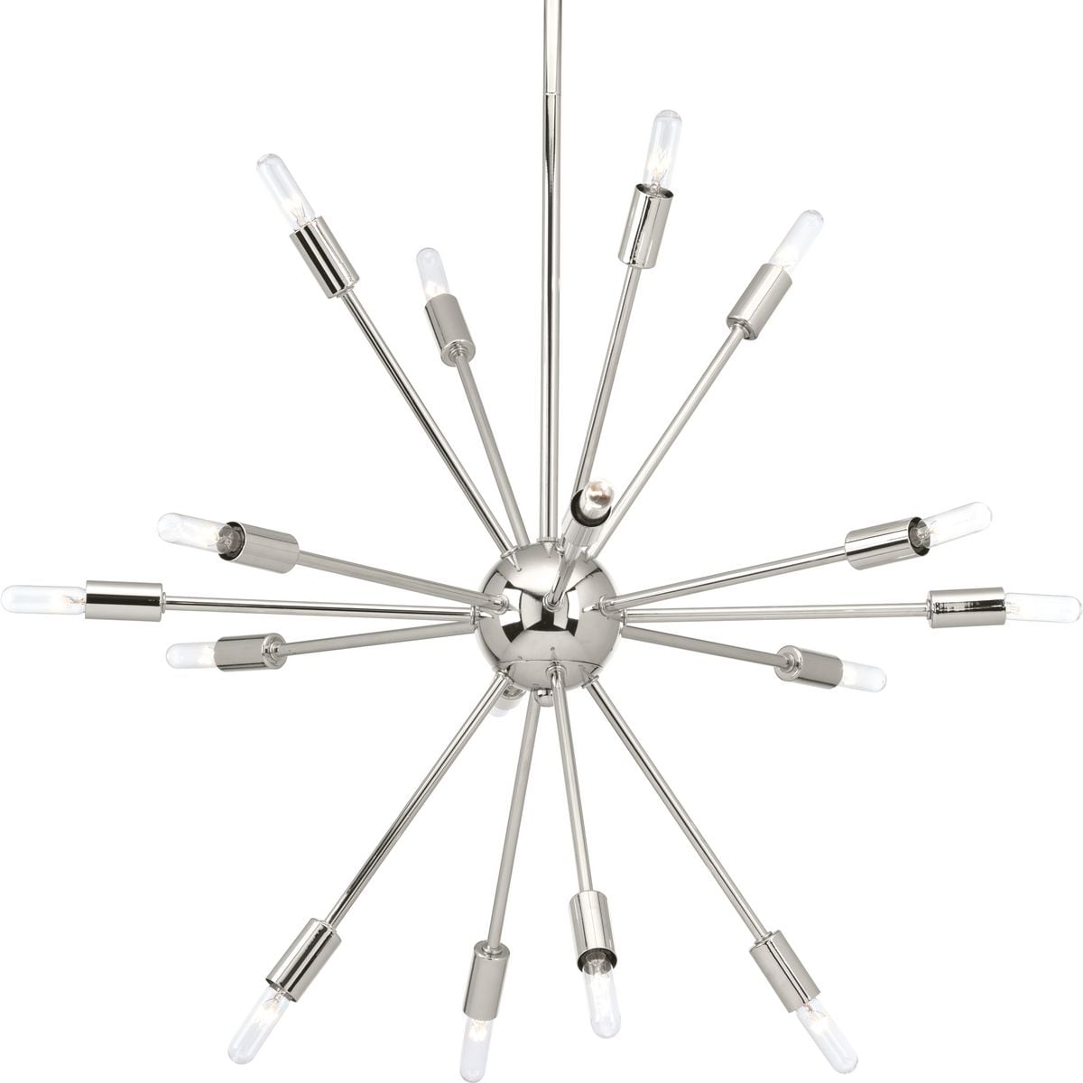 Ion 16-Light Polished Nickel Space-Age Chandelier