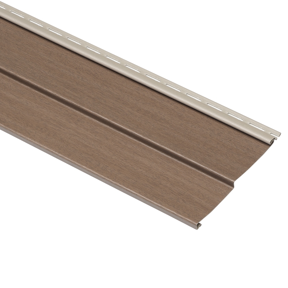 Georgia-Pacific 405437 Compass SAMPLE Double 4-in traditional Hearthstone Brown 24-in Vinyl Siding