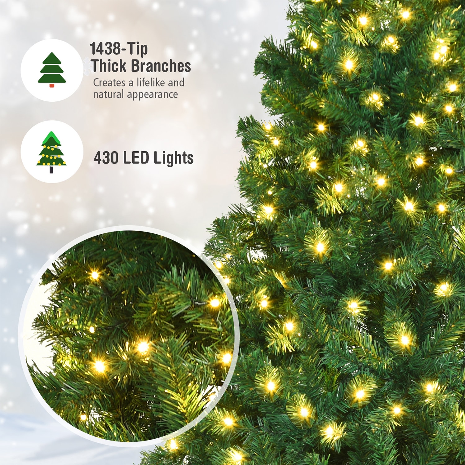WELLFOR HYJ20640 Artificial-Christmas-Trees - View #4
