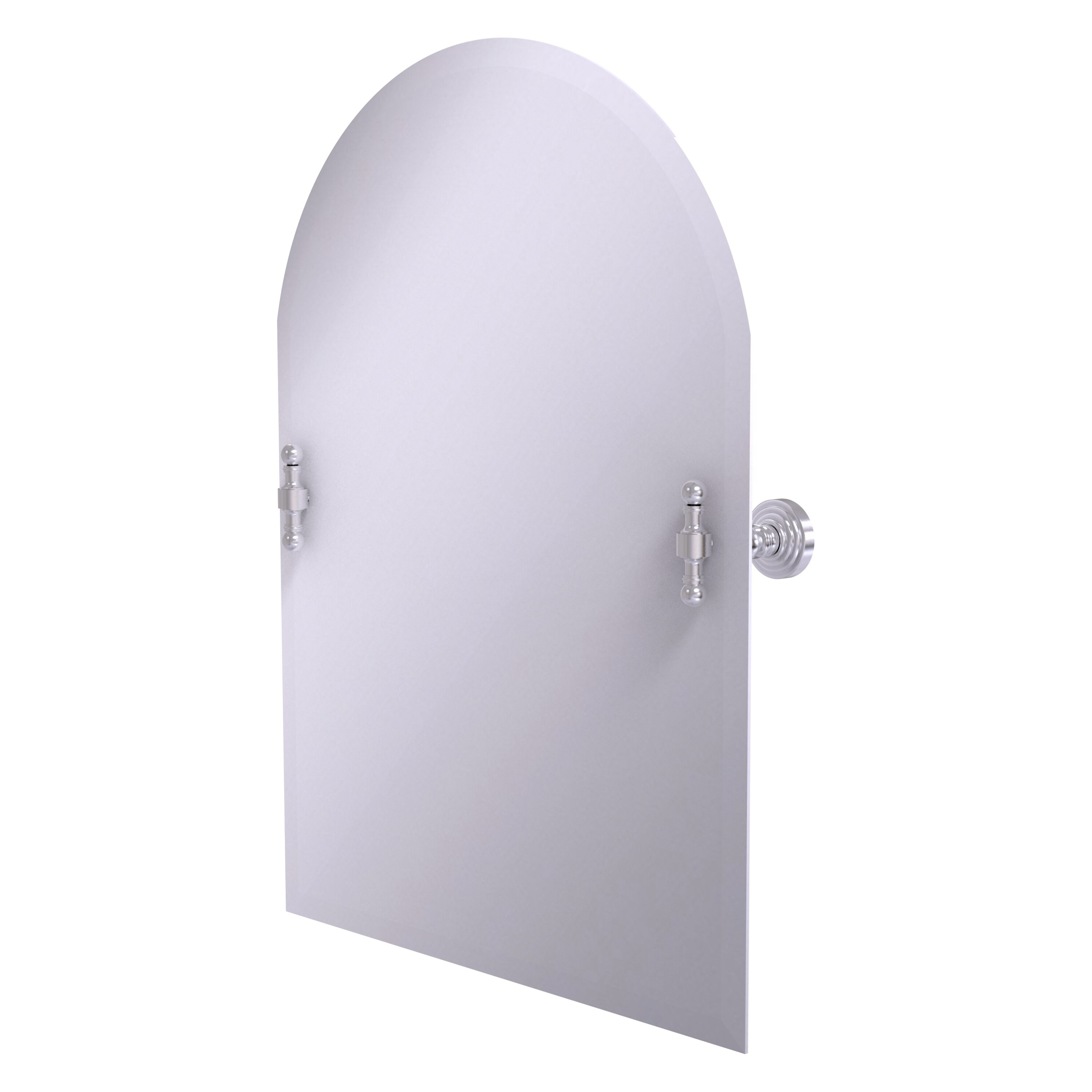 Oval Frameless Satin Chrome Wall Mirror, 29" x 21"