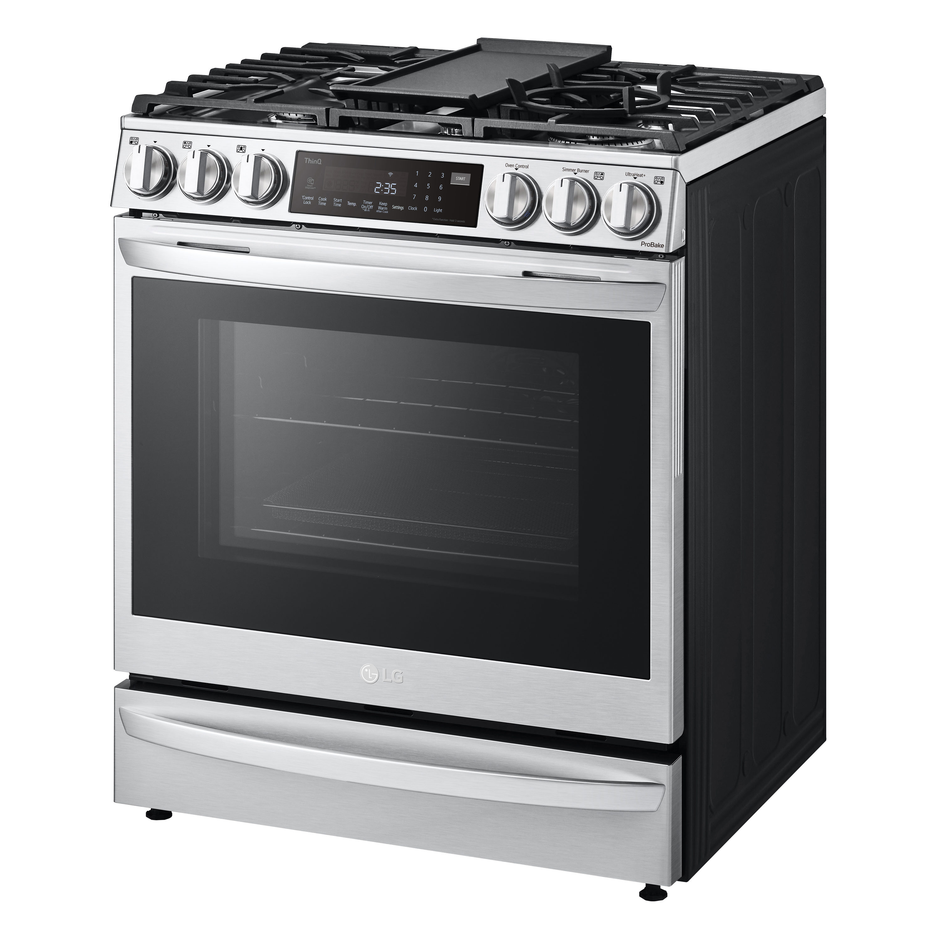 LG InstaView Air-Fry 30-in 5 Burners 6.3-cu ft Self-cleaning Air Fry ...