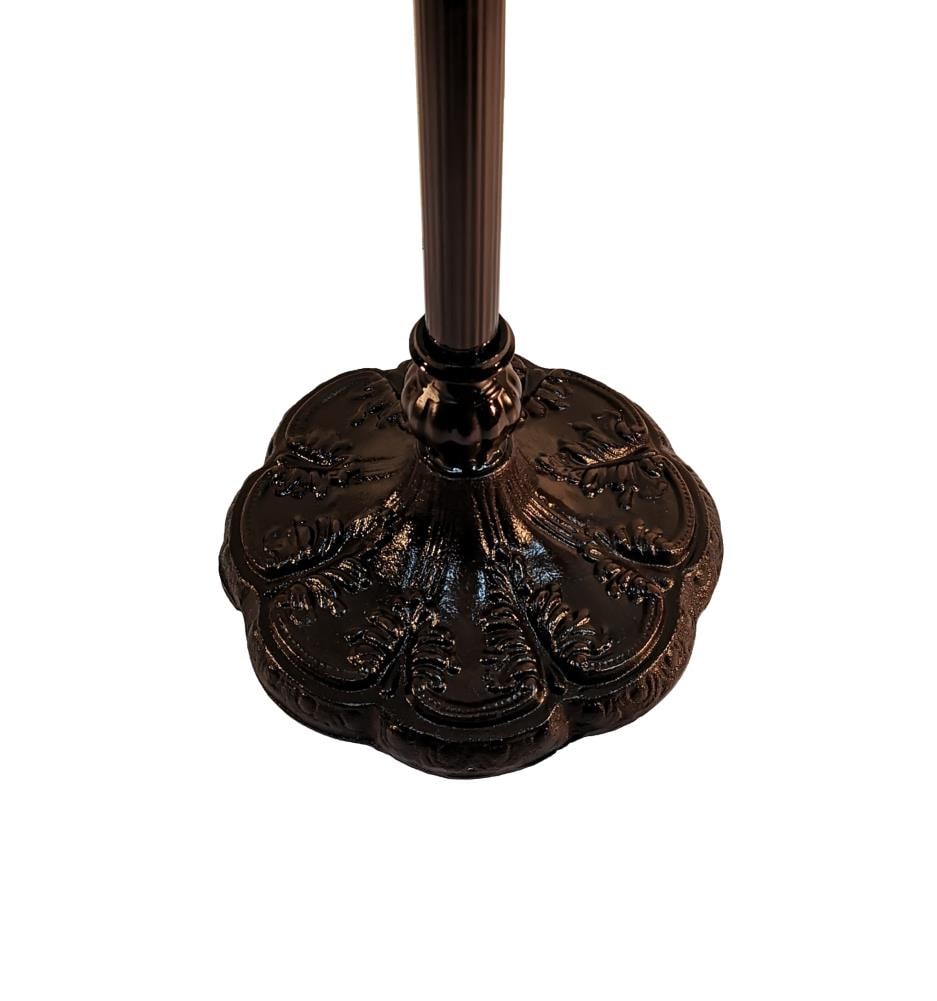 72" White Stained Glass Torchiere Floor Lamp with 3-Way Switch
