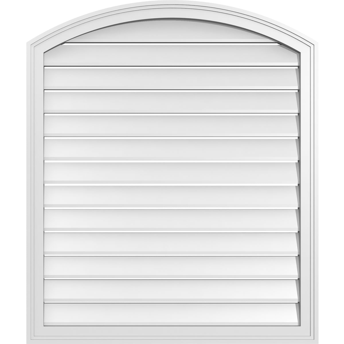 Ekena Millwork GVPAR34X4002SF 34-Inches x 40-Inches Off-white Round top PVC Gable Louver Vent