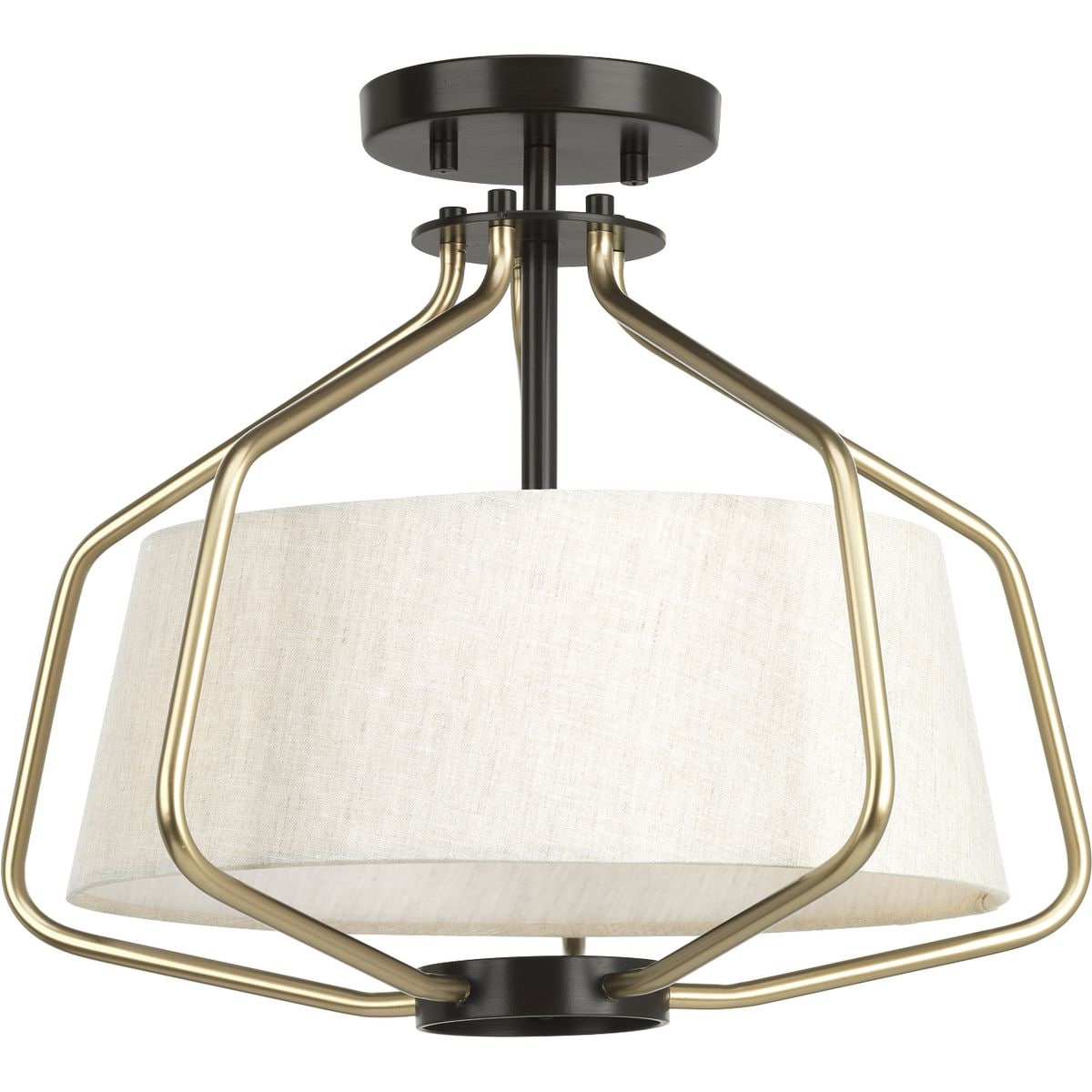 Progress Lighting P350102-020 Hangar 2 -Light 16-in Antique Bronze Semi Flush Mount Light