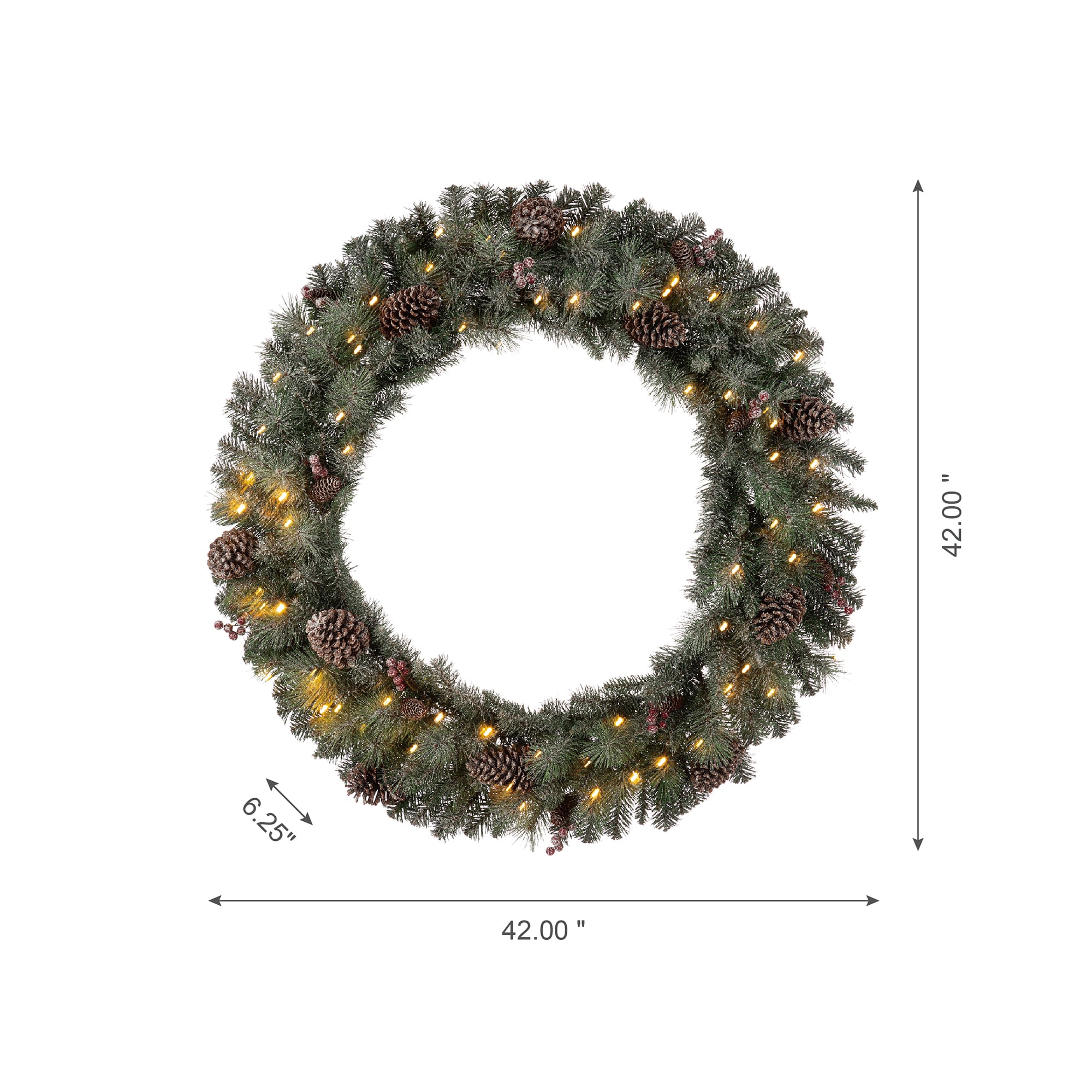 Glitzhome 2004900009 Artificial-Christmas-Wreaths - View #5