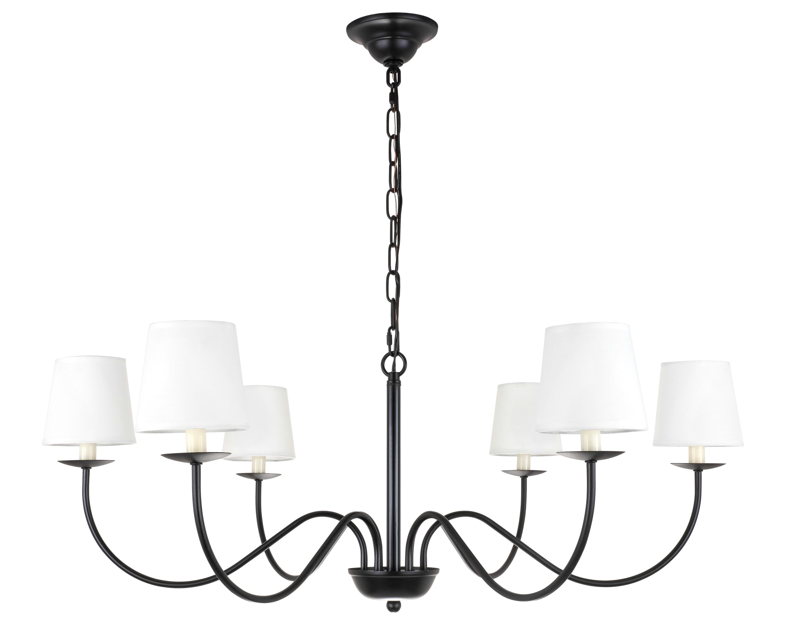 Elegant Decor HFDL18309D37BK Home Furnishing 6 -Light Black Industrial For Use in Bedrooms, Dining Rooms, Foyers, Kitchens, Living Rooms Chandelier