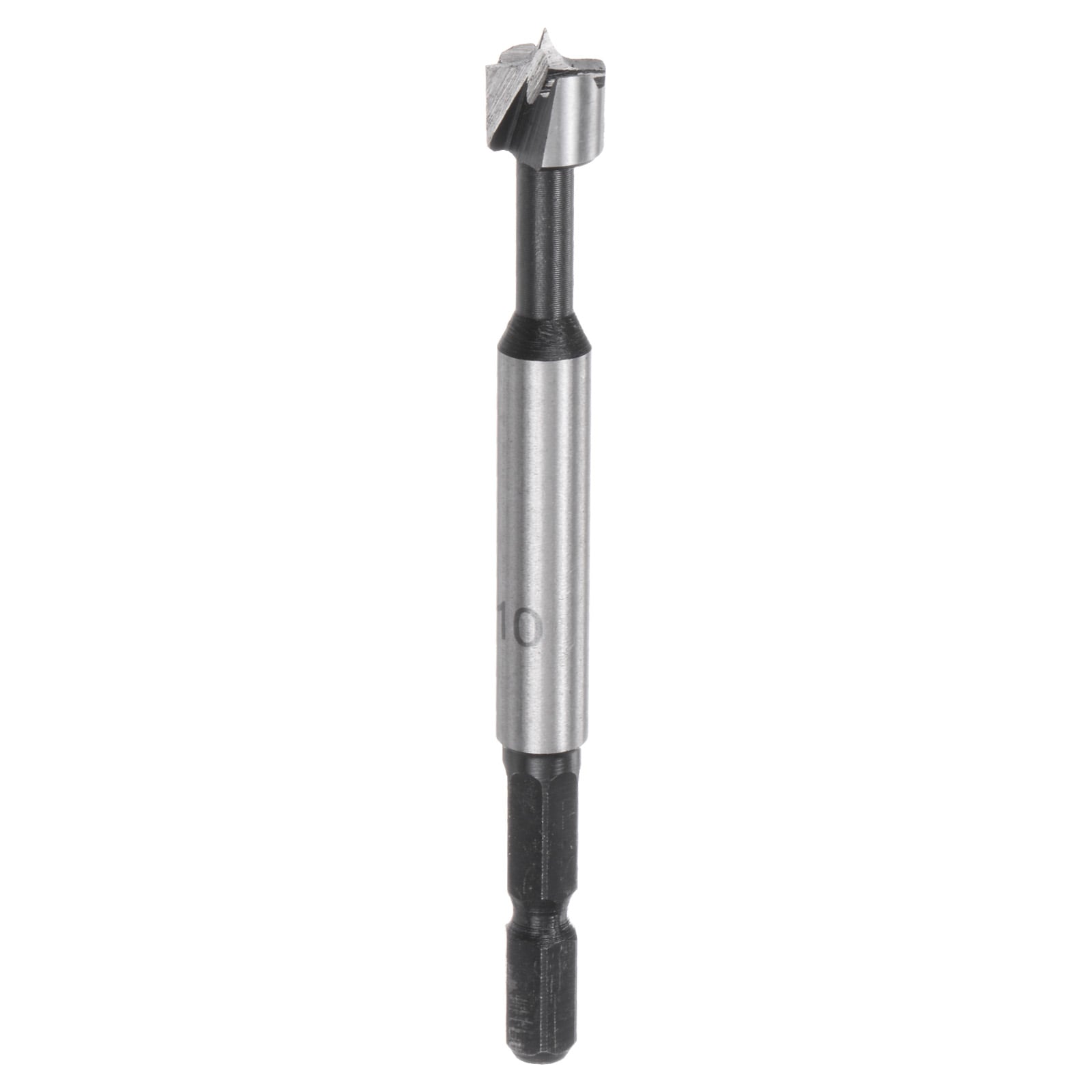 Unique Bargains Forstner Drill Bit 25/64 Inch 10mm Carbon Steel Multi-Tooth Wood Drilling Forstner Bit Hinge Cutter with 1/4 Inch Hex Shank for Hardwood Softwood Plywood Woodworking Drilling #S26031300UX4545