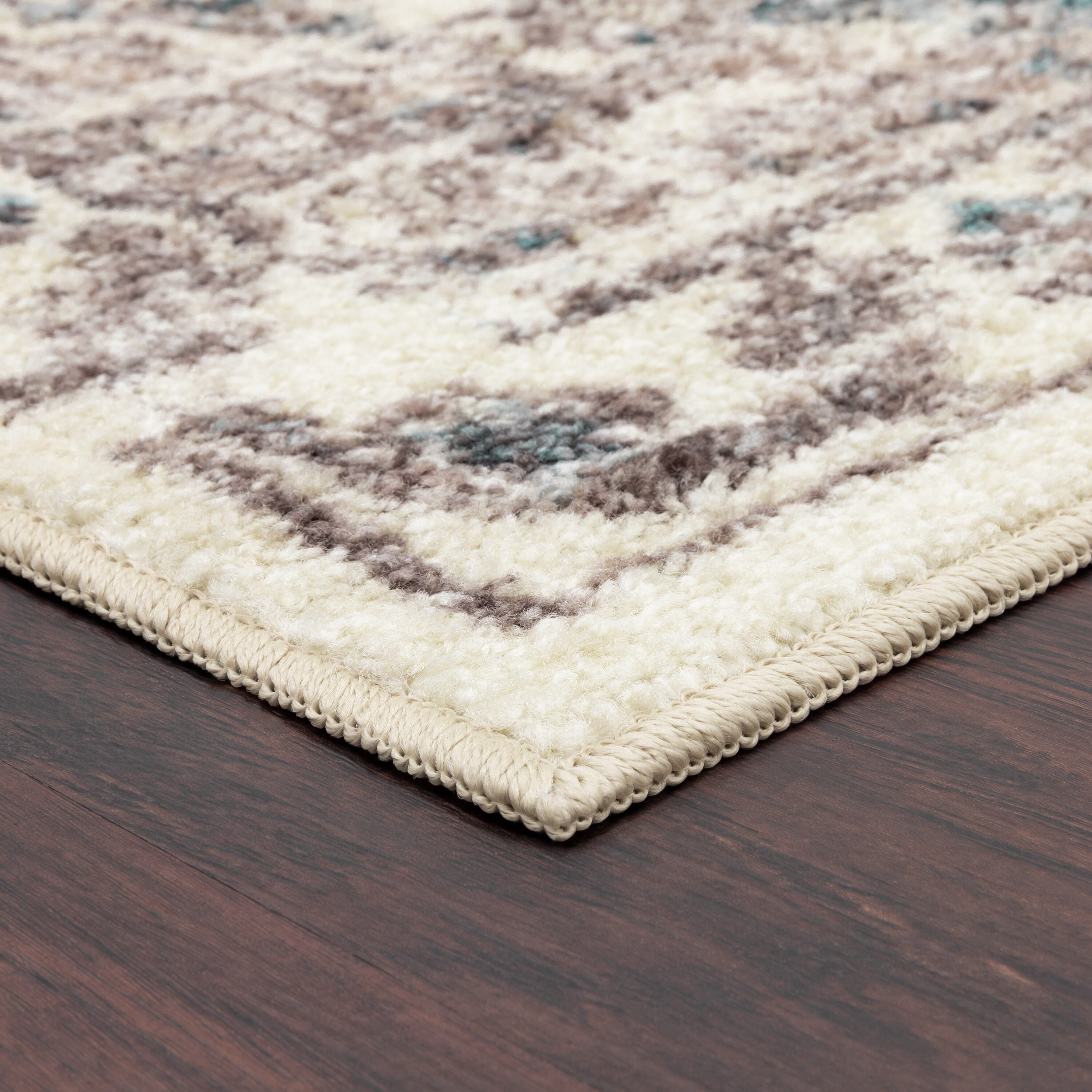 Blue and Beige Tufted Washable Synthetic Kids Rug 5' x 7'