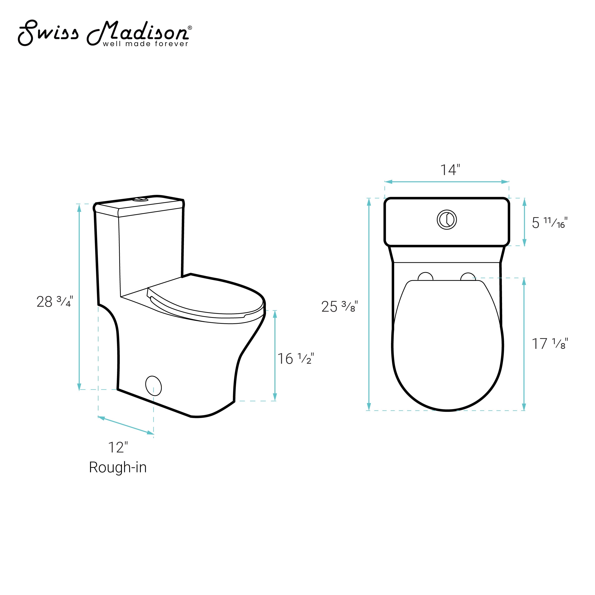 Swiss Madison Interlaken Glossy White Dual Flush Elongated Standard ...